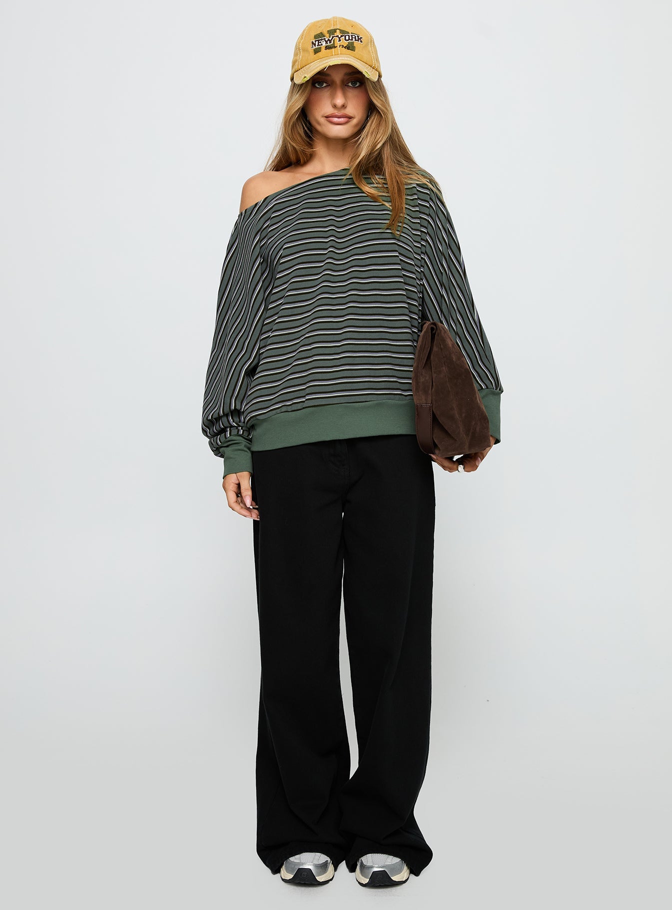 Zaylah Contrast Cuff Jumper Green