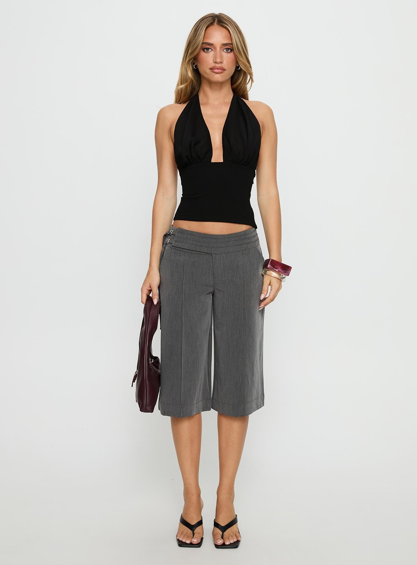 Korienna Halter Chiffon Top Black