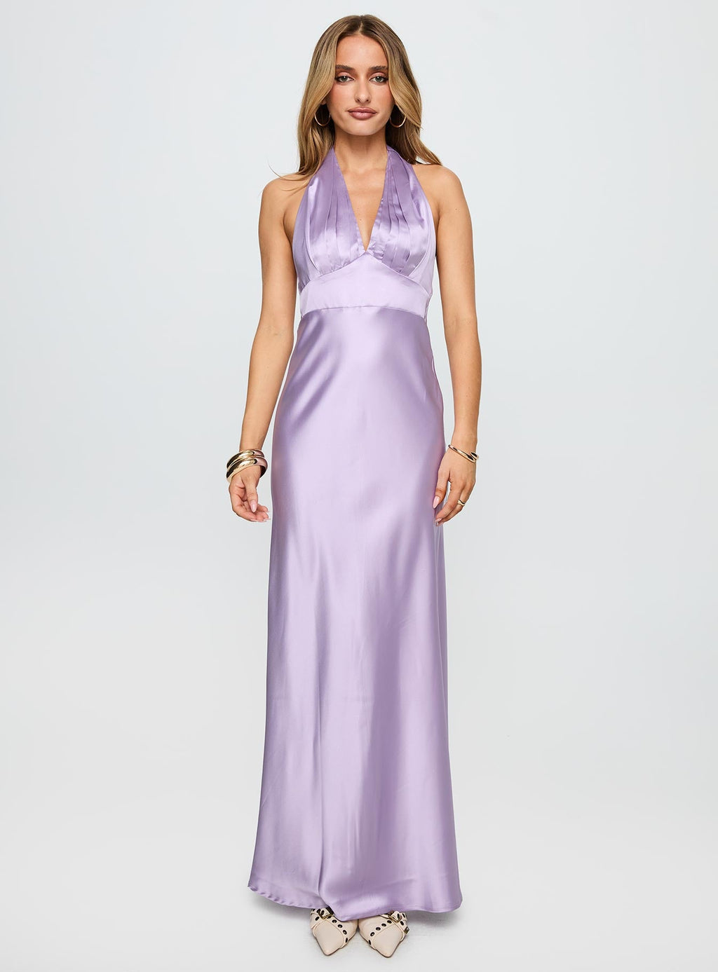 Big Screen Halter Maxi Dress Lilac