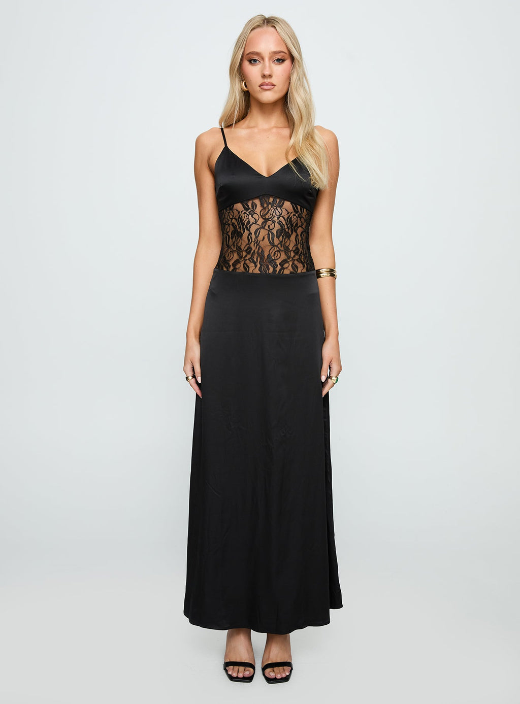 Captivate Lace Maxi Dress Black