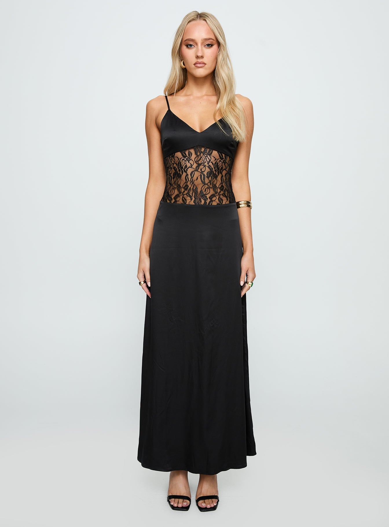 Captivate Lace Maxi Dress Black