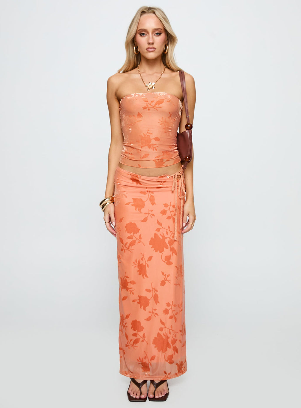 Mikah Maxi Skirt Orange
