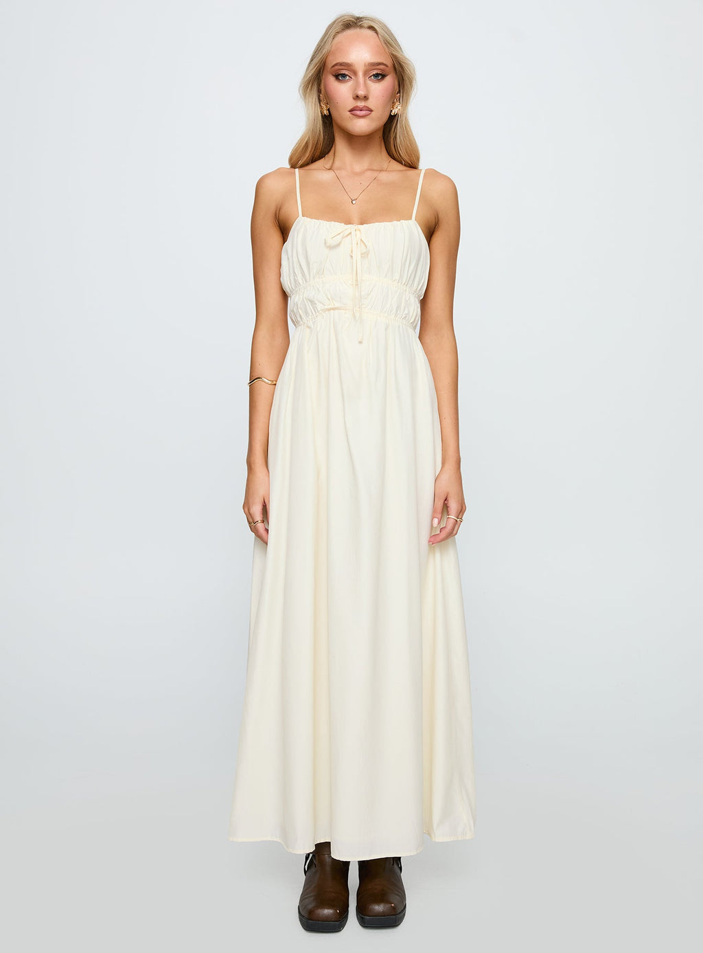 Violeta Tiered Maxi Dress Cream