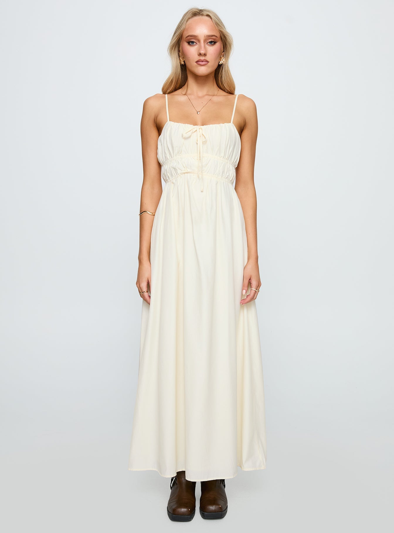 Violeta Tiered Maxi Dress Cream
