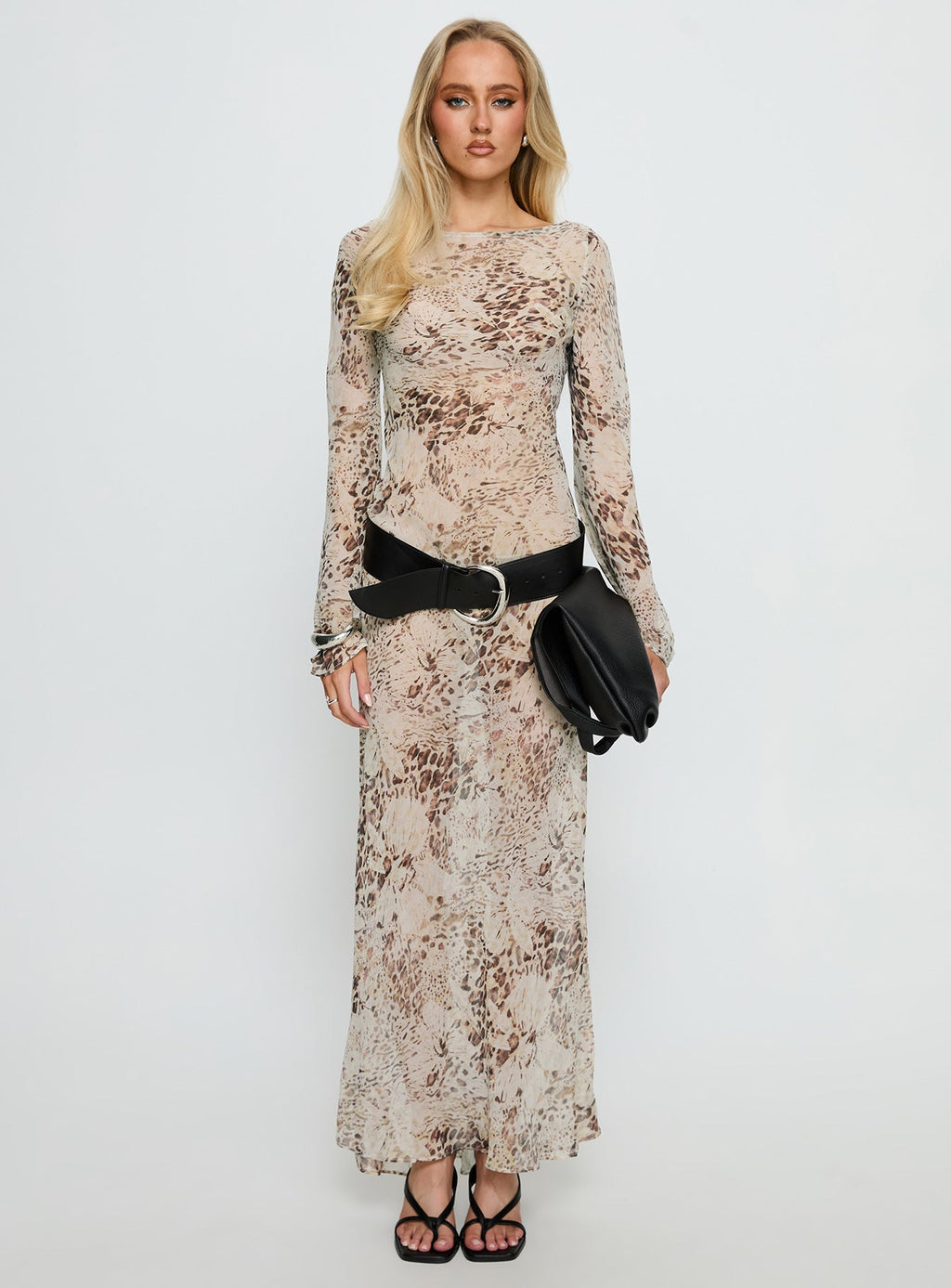Switch Places Sheer Maxi Dress Animal