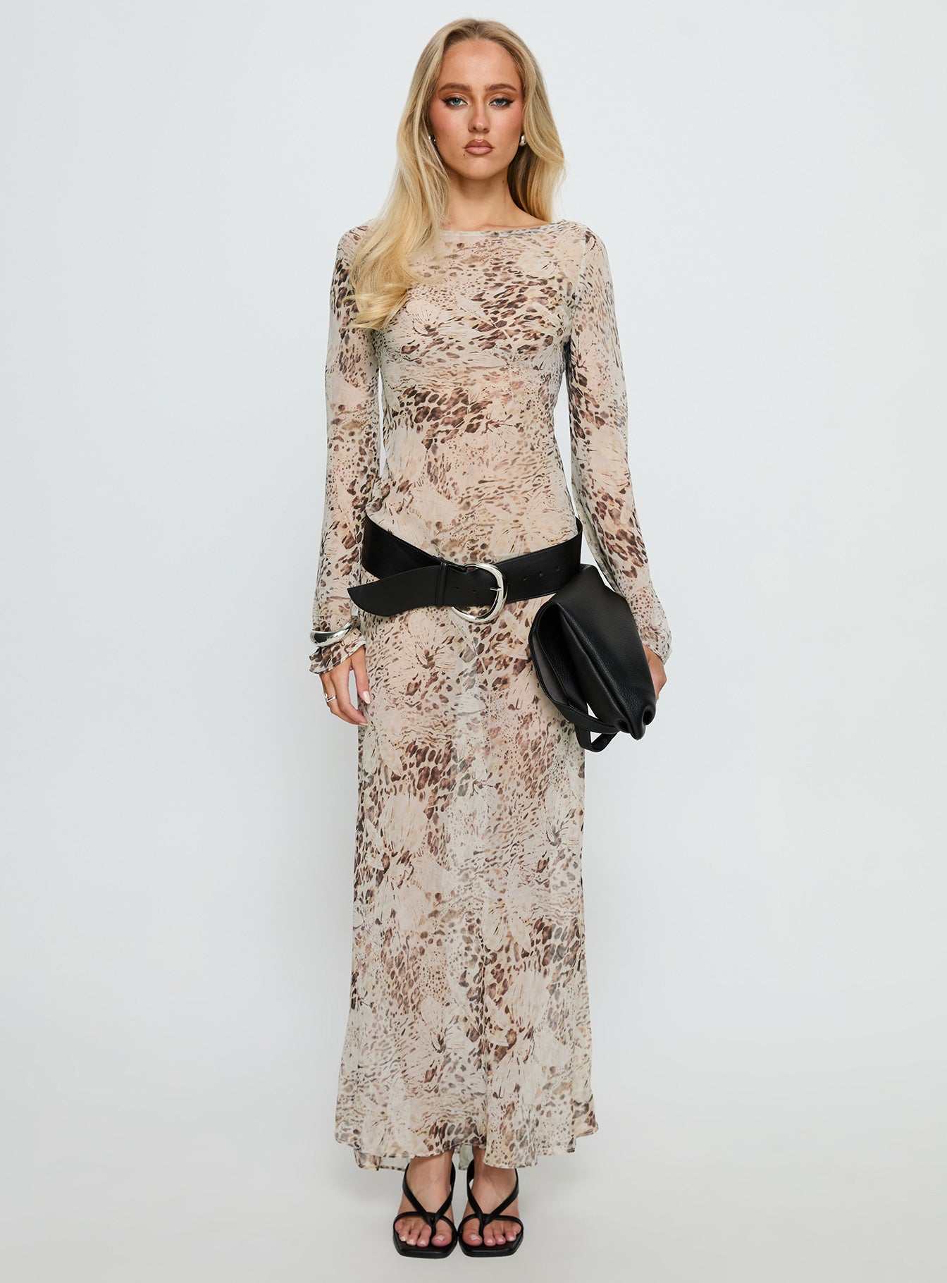 Switch Places Sheer Maxi Dress Animal