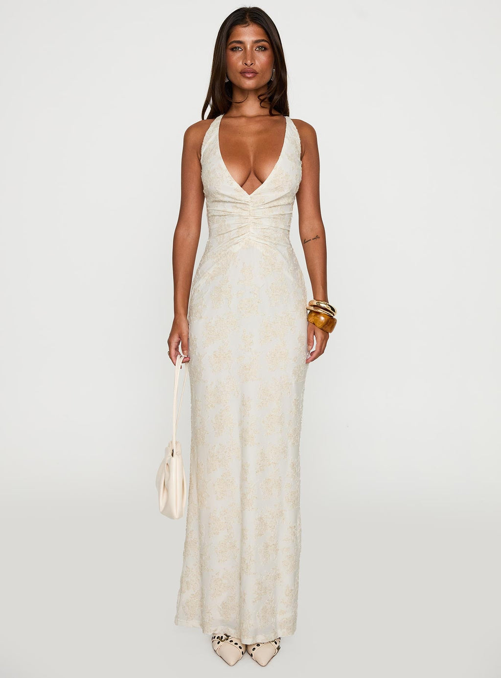 Starcrossed Halter Maxi Dress Cream