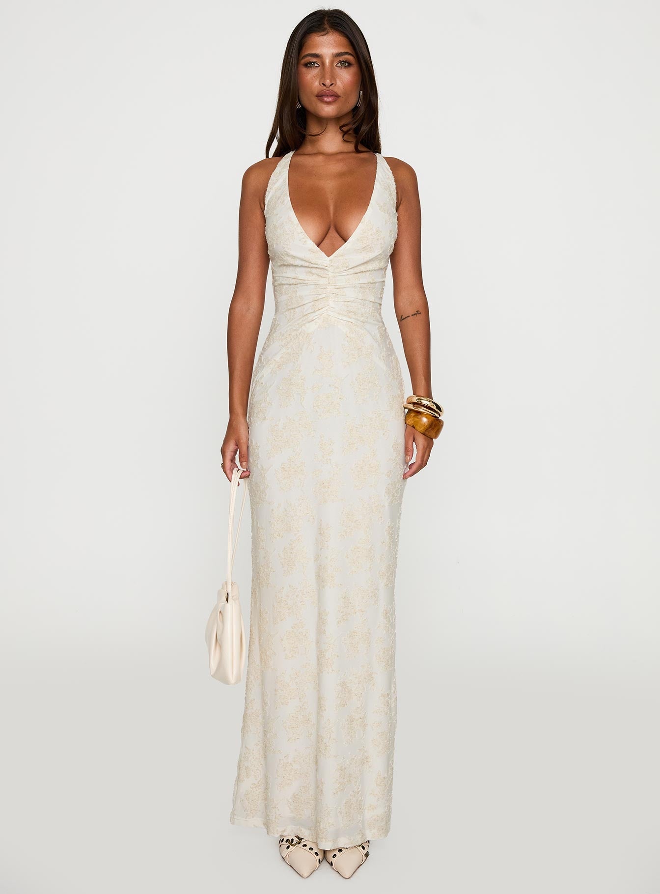 Starcrossed Halter Maxi Dress Cream