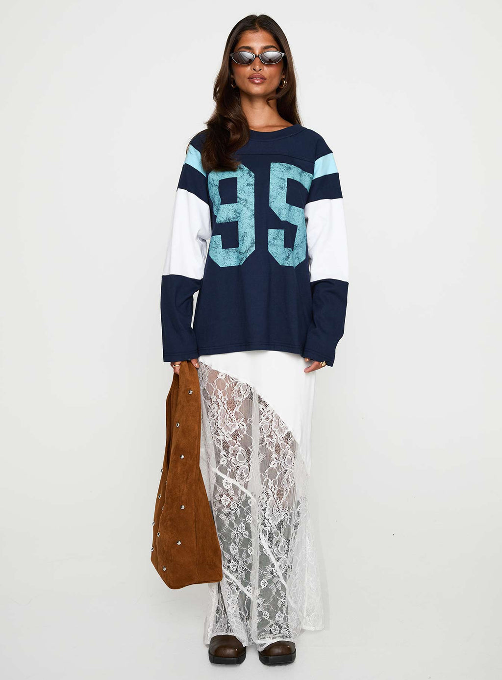 Collegiate Queen Long Sleeved Top Navy