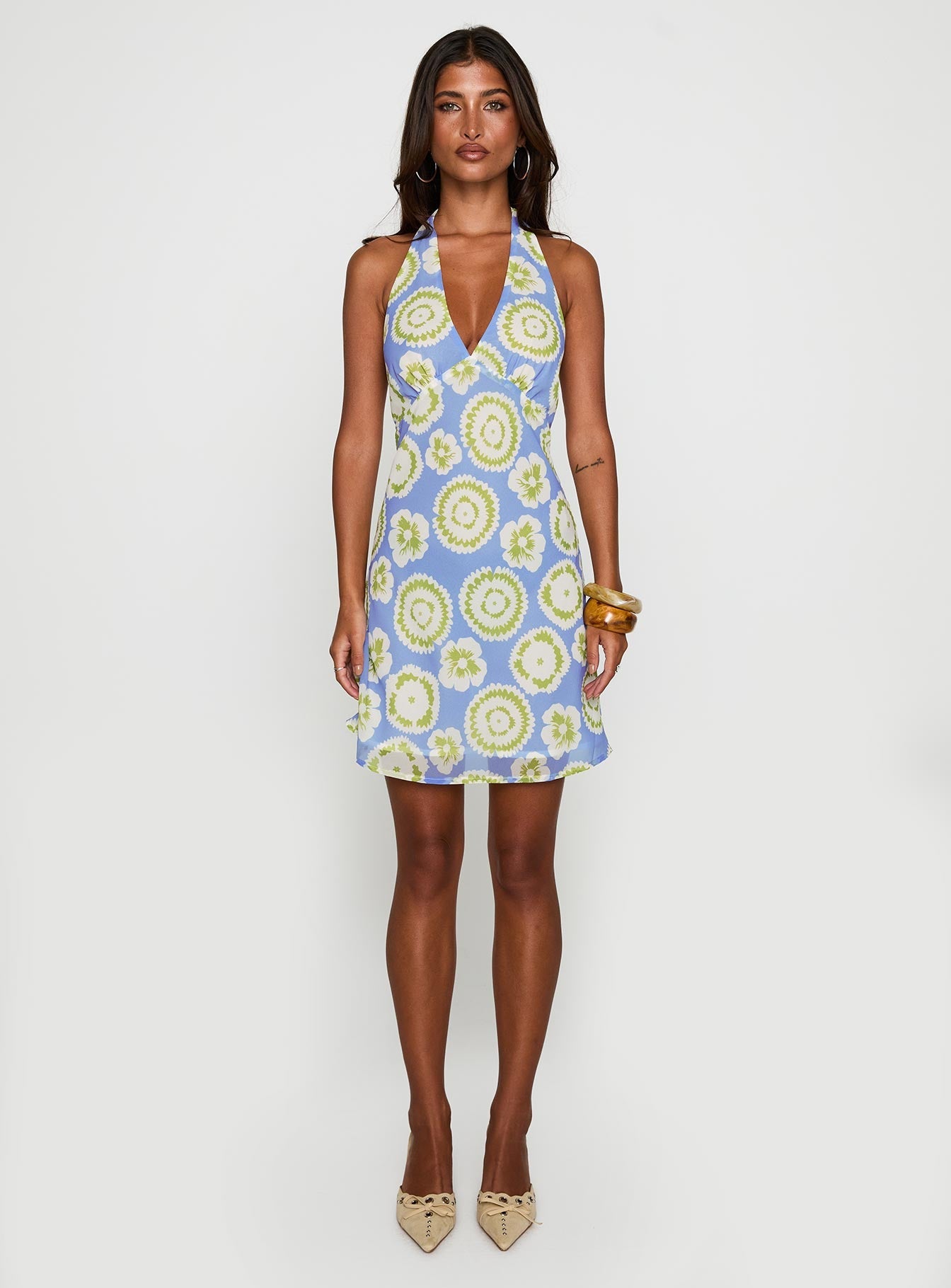 Neelia Mini Dress Blue / Yellow