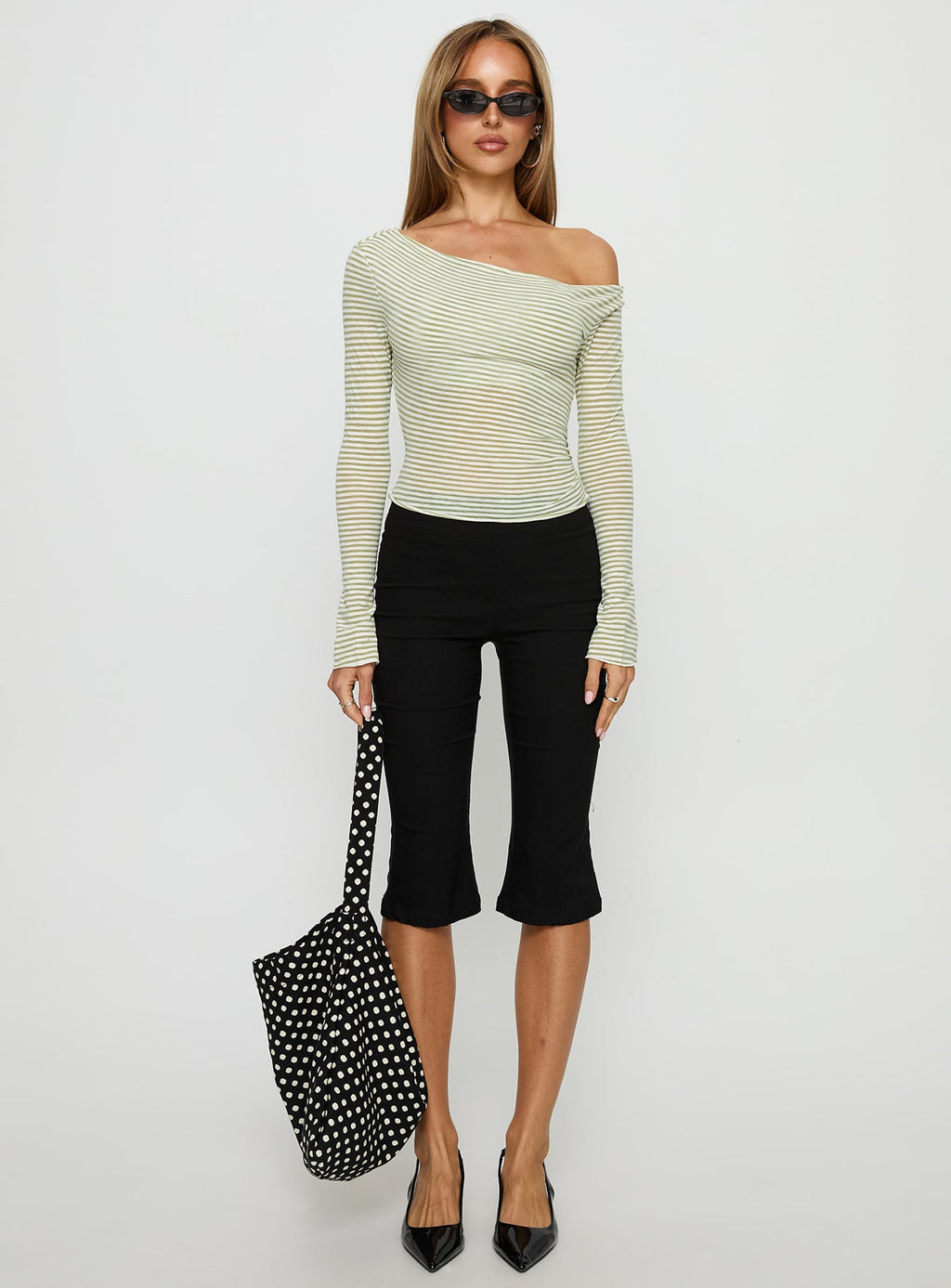 Synergies Long Sleeve Top Sage / White Stripe