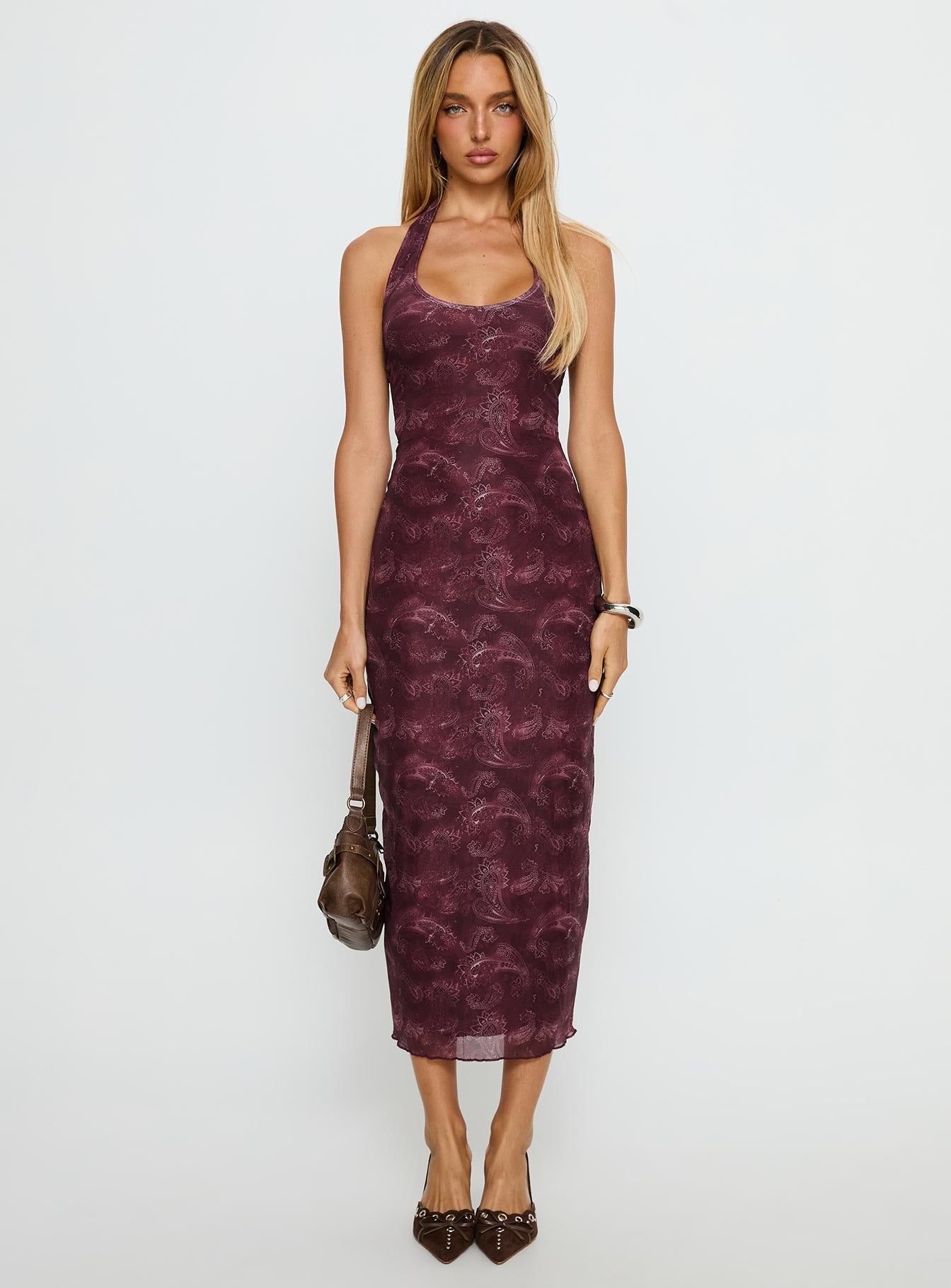 Datari Dress Tonal Paisley Plum