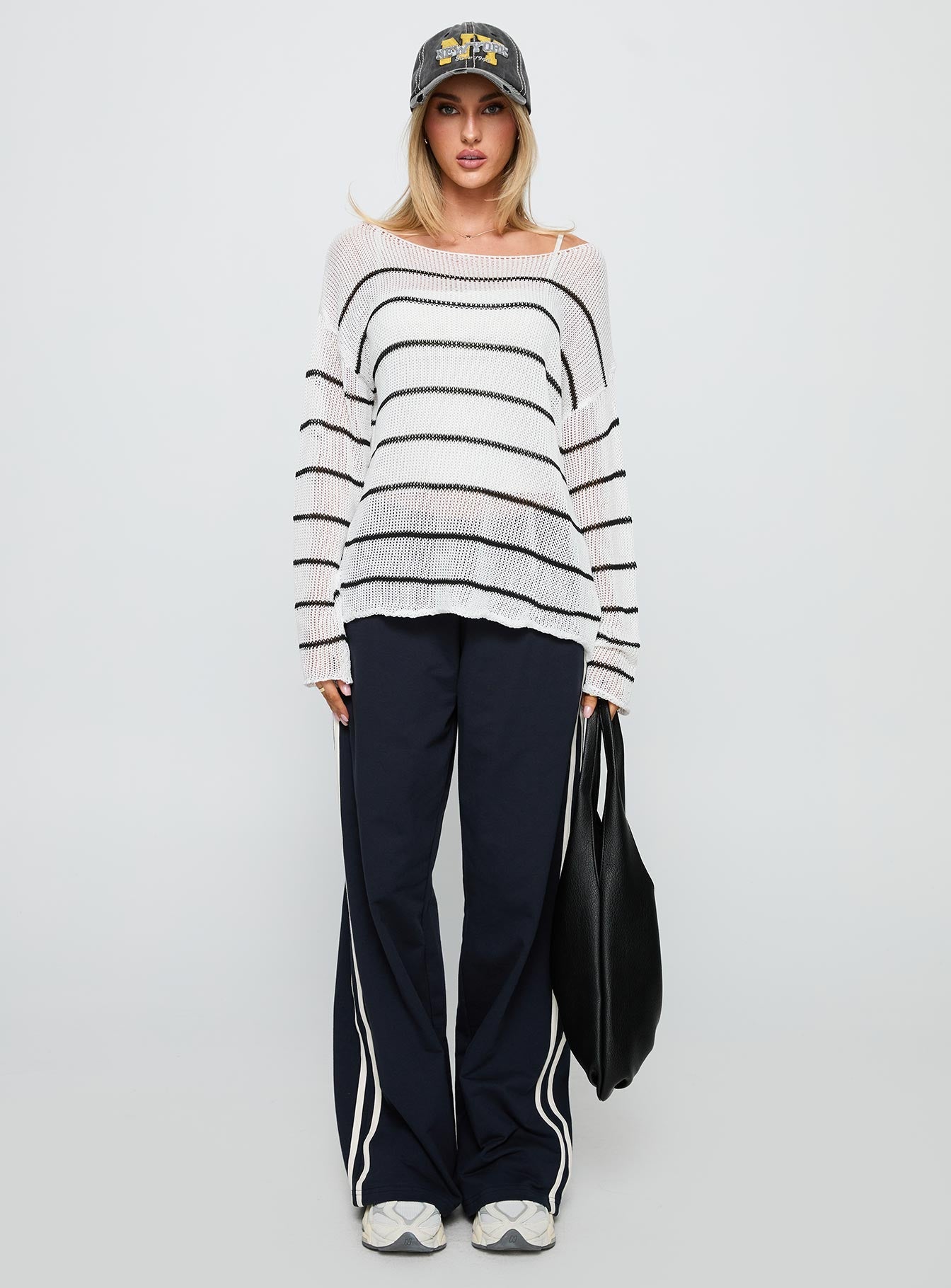 Alperton Knit Sweater Cream Stripe