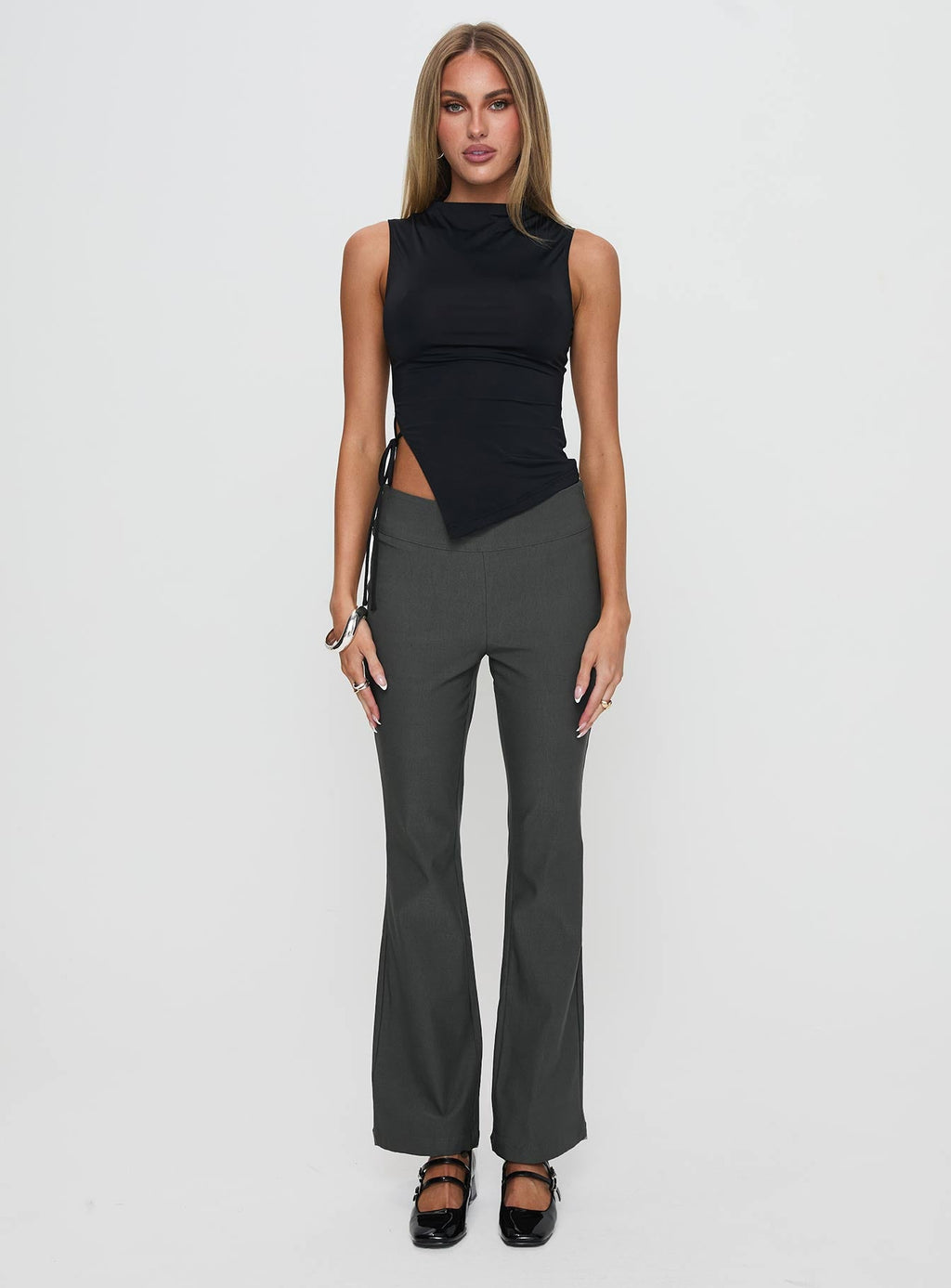 Everyday Flared Pants Slate Grey