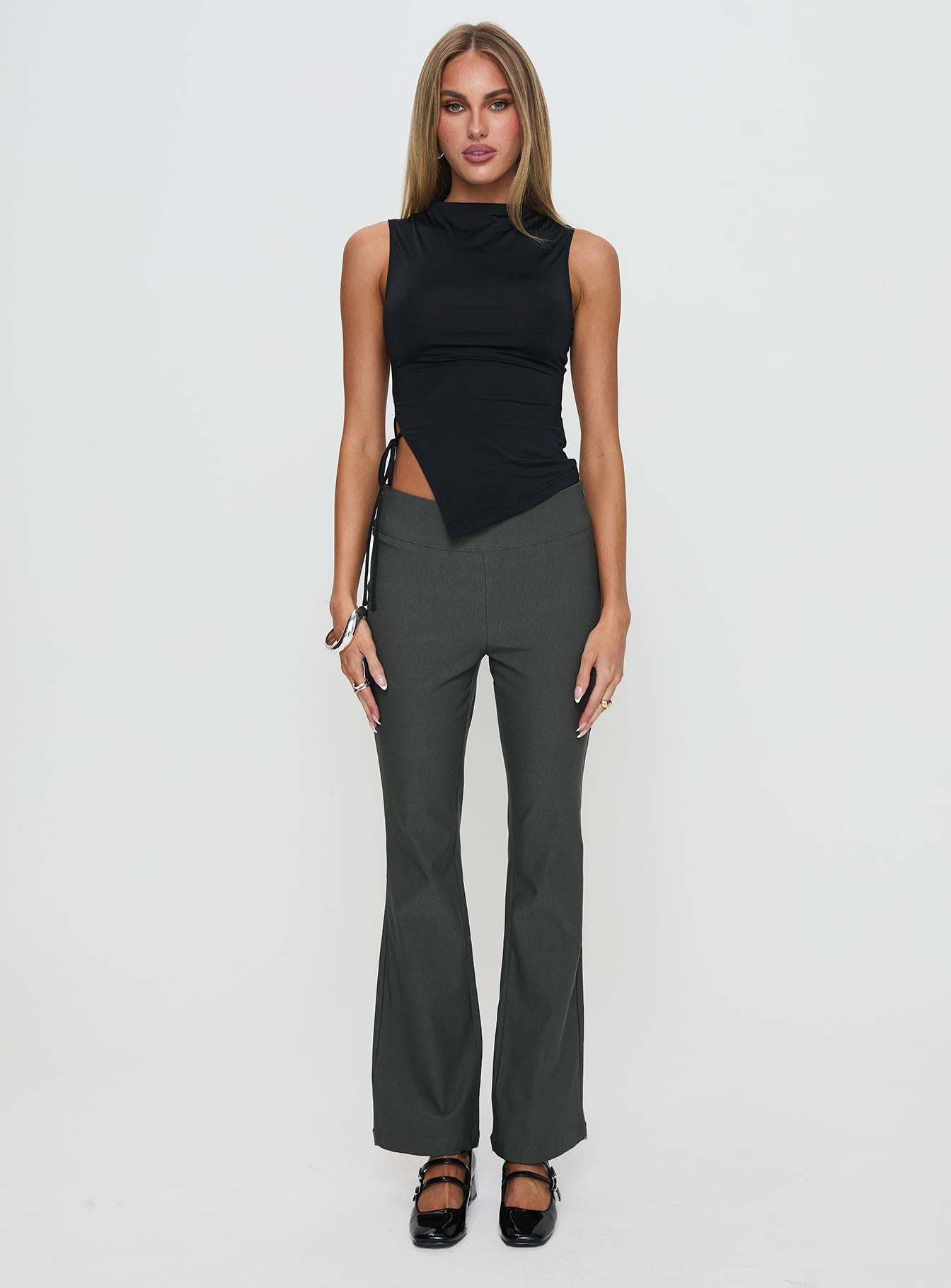 Everyday Flared Pants Slate Grey