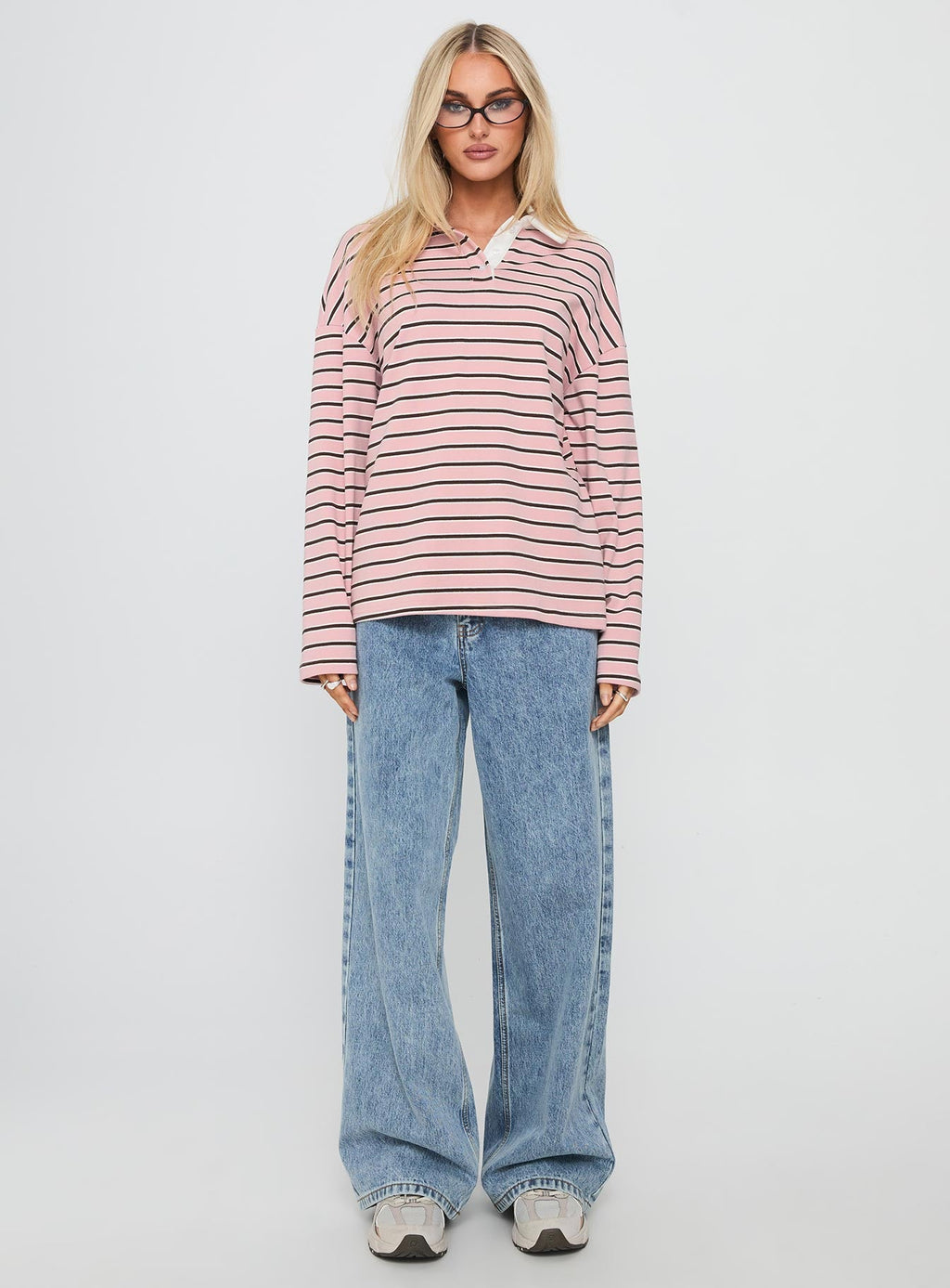 High Regard Collared Jersey Pink Stripe