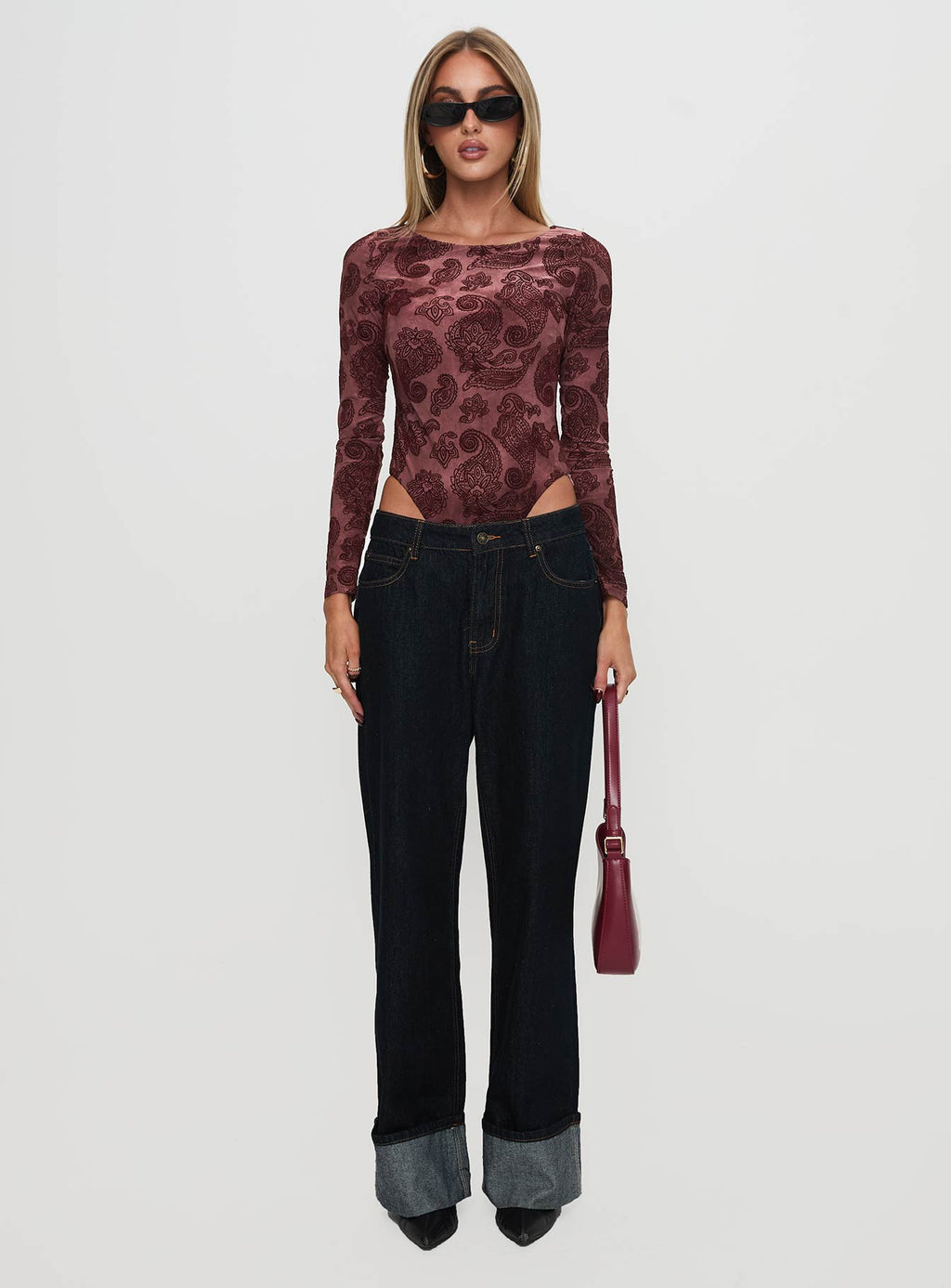 Spruce Bodysuit Red Paisley