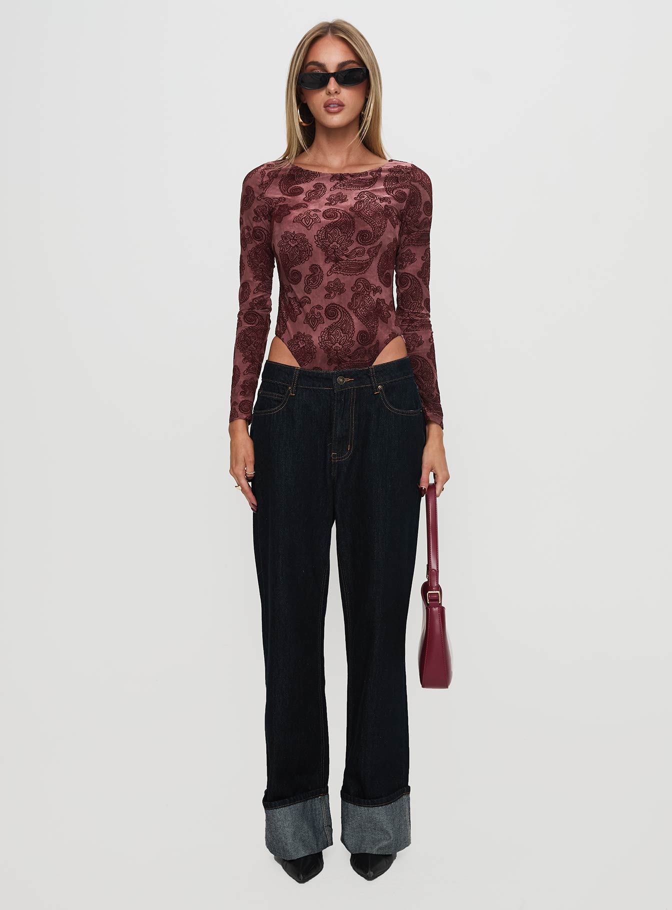 Spruce Bodysuit Red Paisley