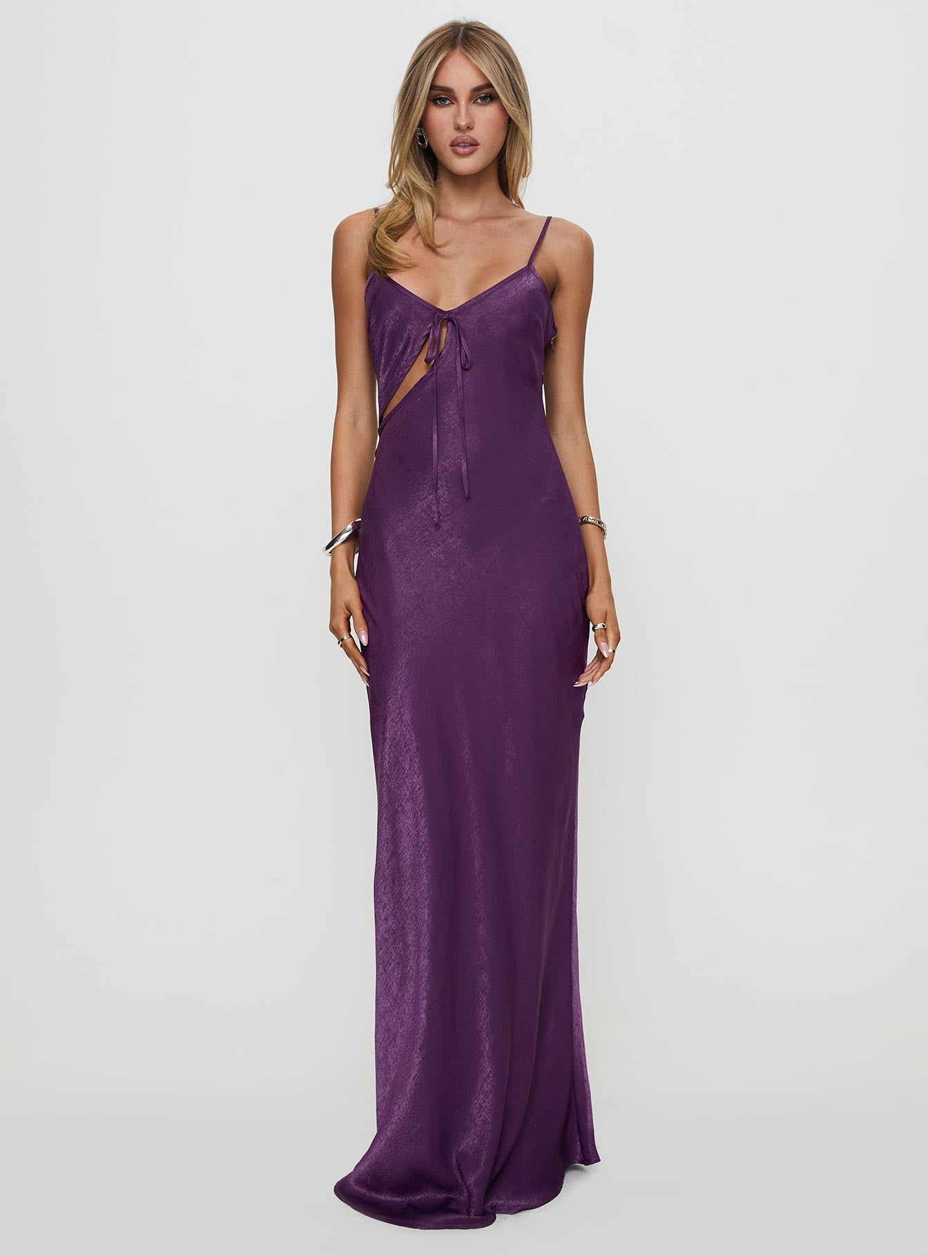 Linger Bias Cut Maxi Dress Purple