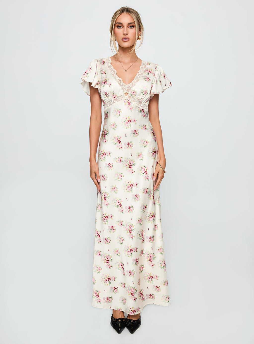Miraselle Maxi Dress Cream Floral