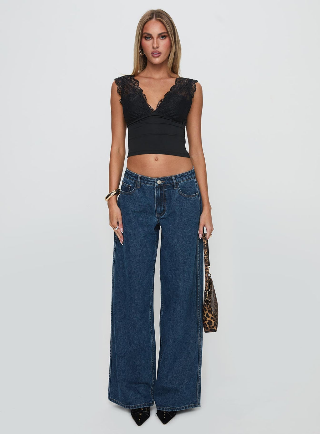 Ramos Low Rise Denim Jeans Dark Blue Wash