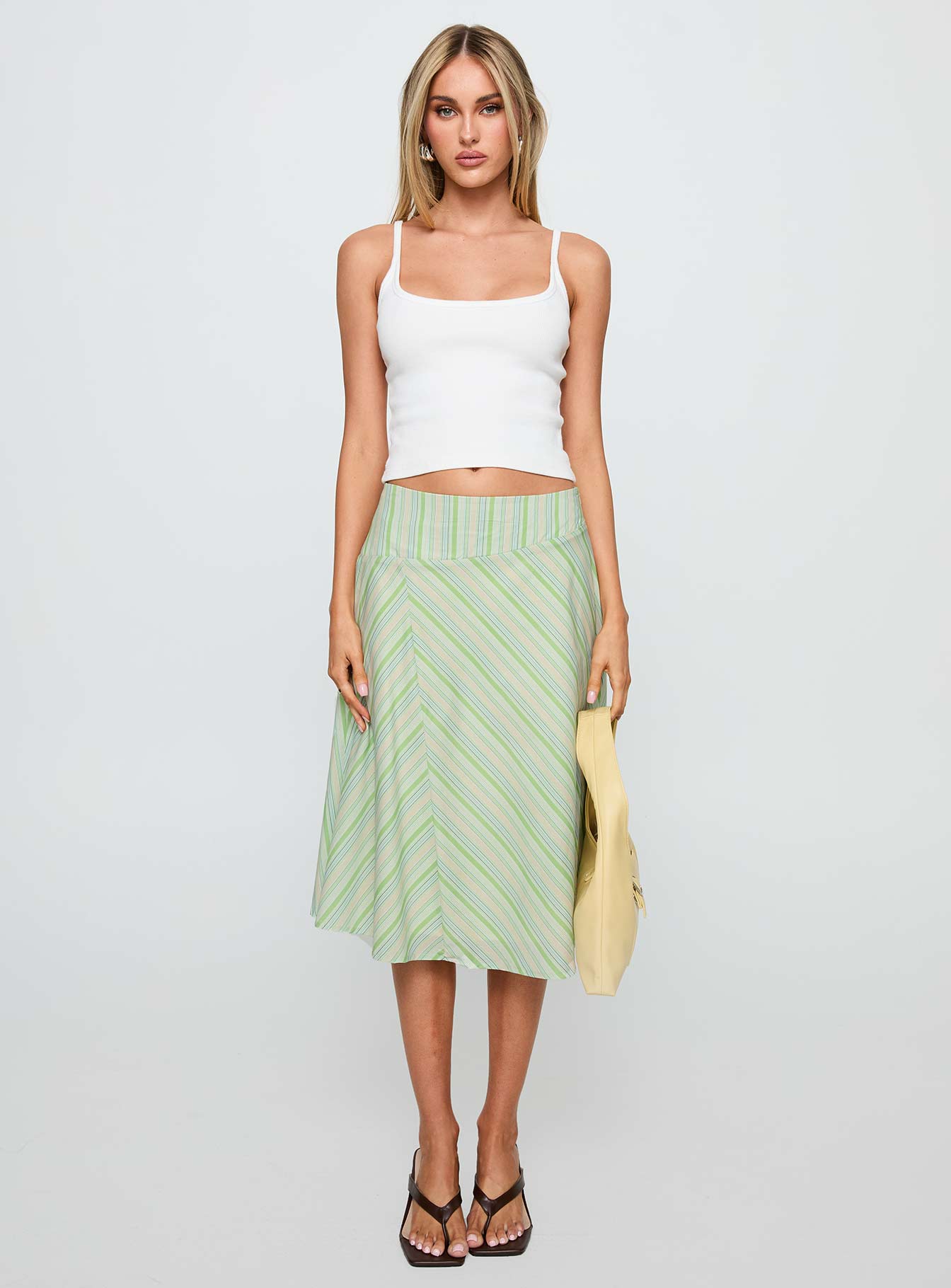 Vettie Midi Skirt Green Multi