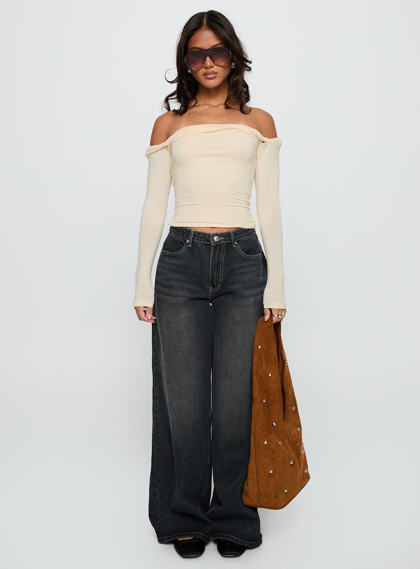 Naylor Wide Leg Jeans Grey Wash