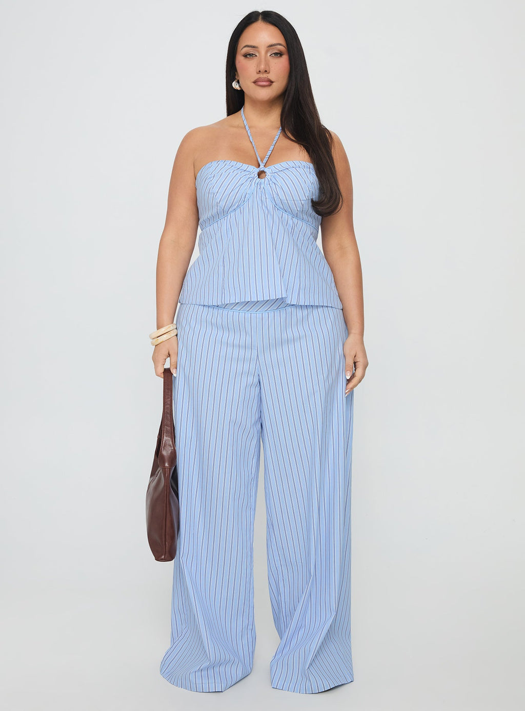 Sofea Mid Rise Pant Blue Stripe Curve