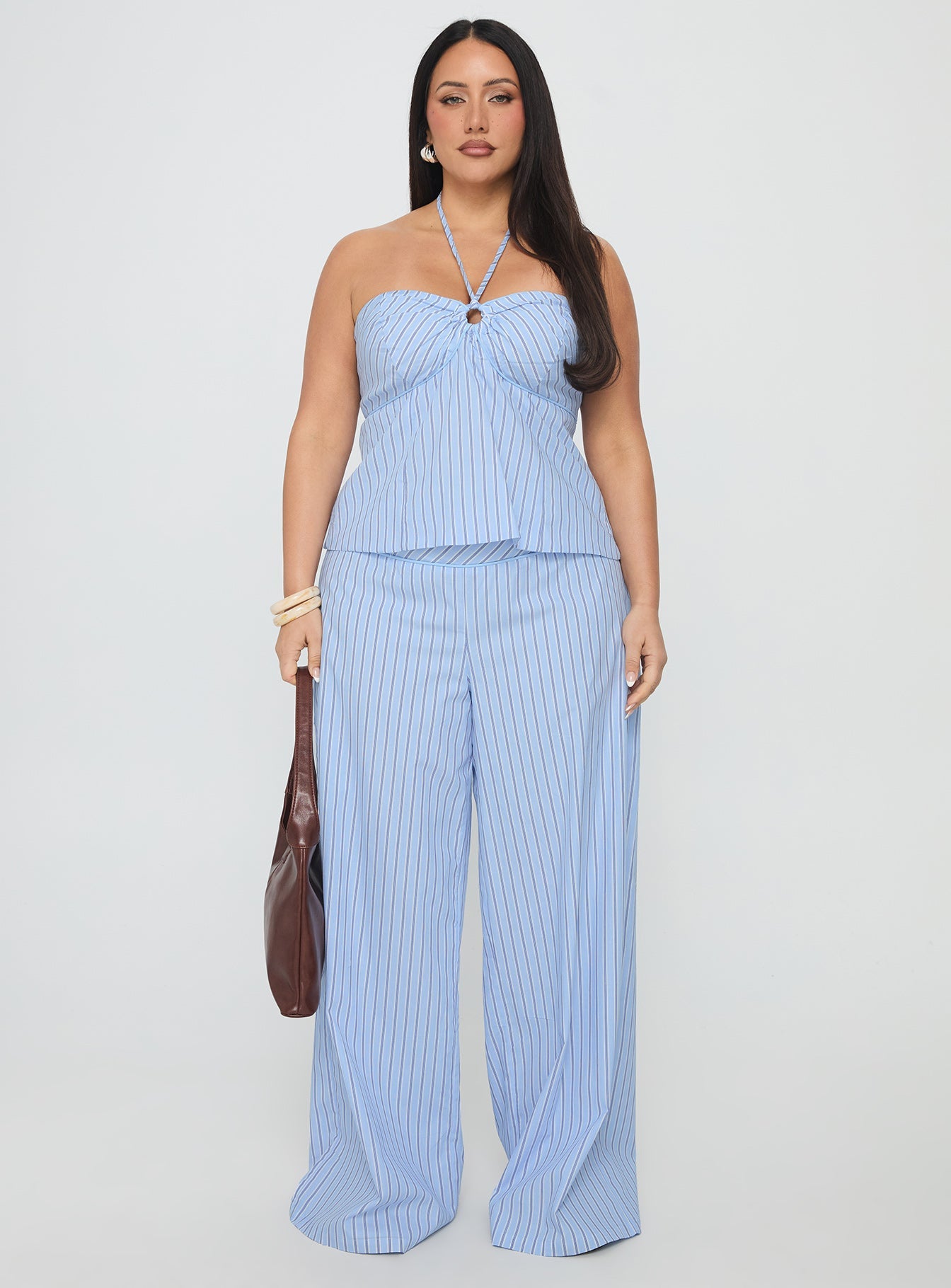 Sofea Mid Rise Pant Blue Stripe Curve