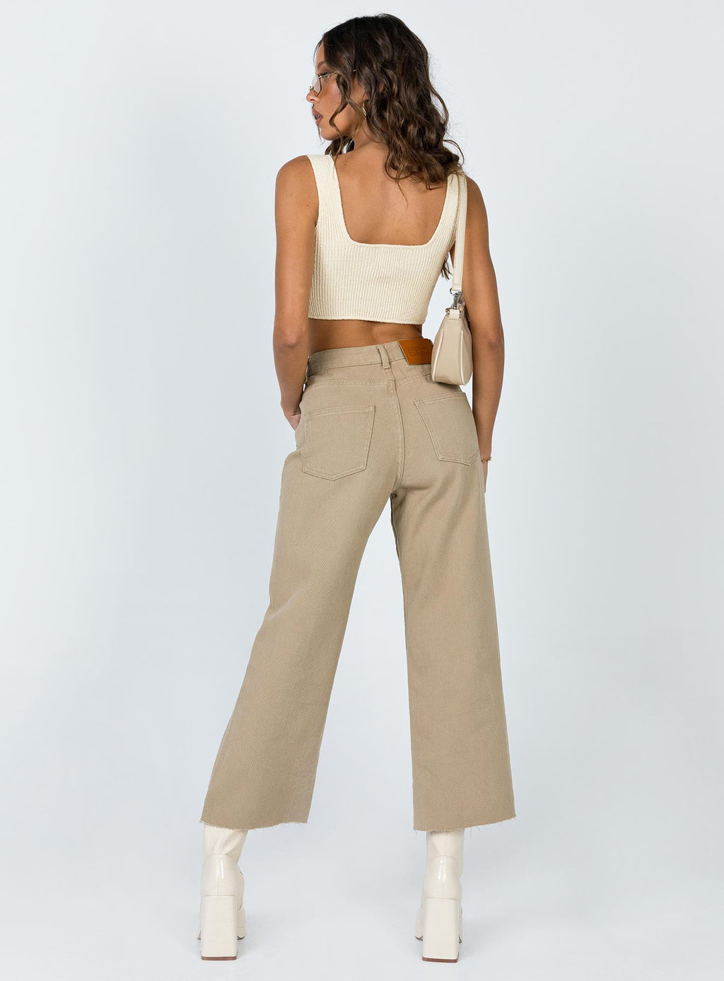 Ruby Cropped Jeans Tan
