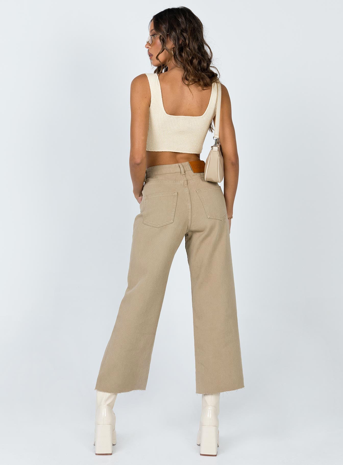 Ruby Cropped Jeans Tan