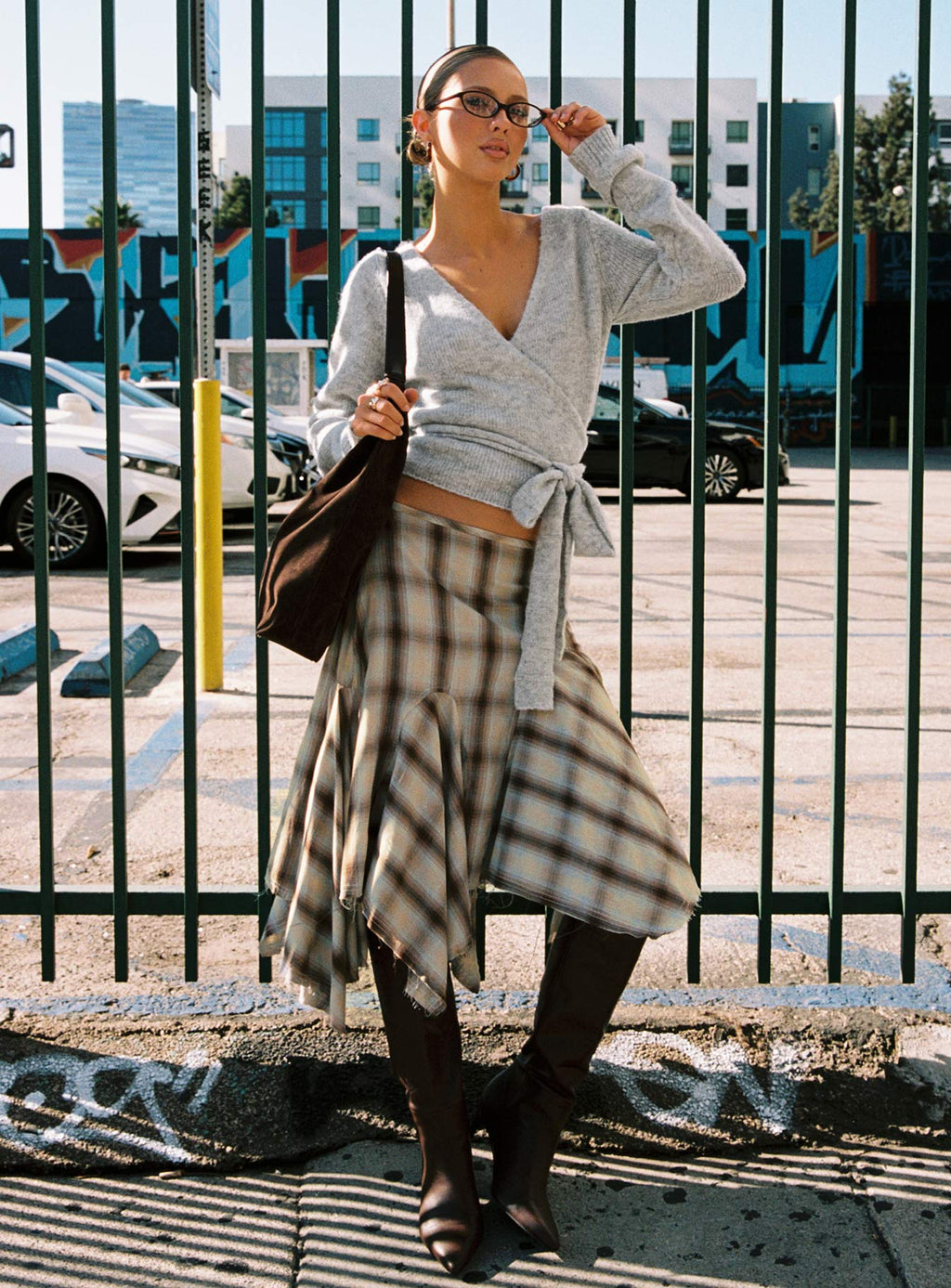 Tonee Wrap Knit Cardigan Grey