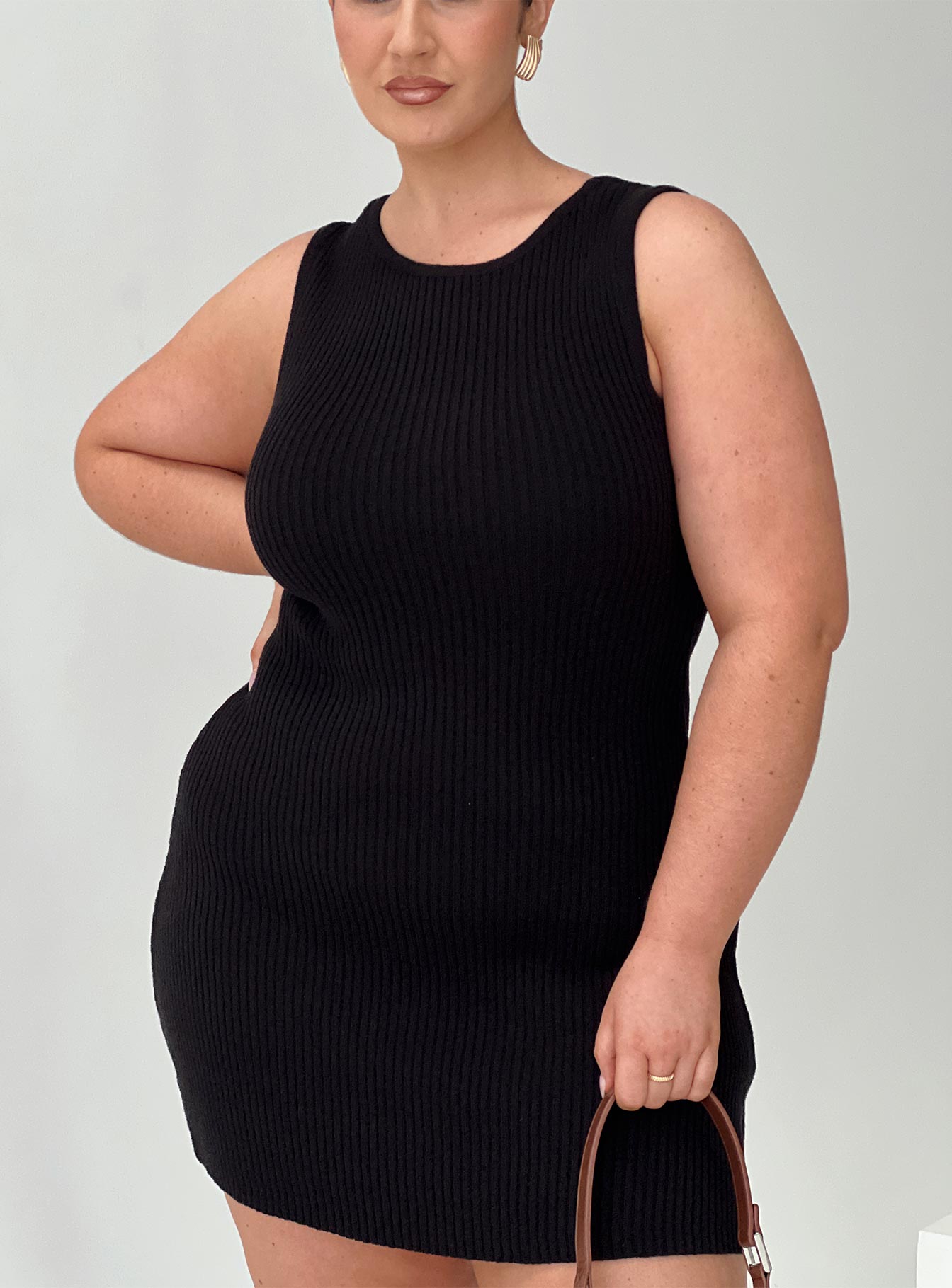 Osment Knit Mini Dress Black Curve