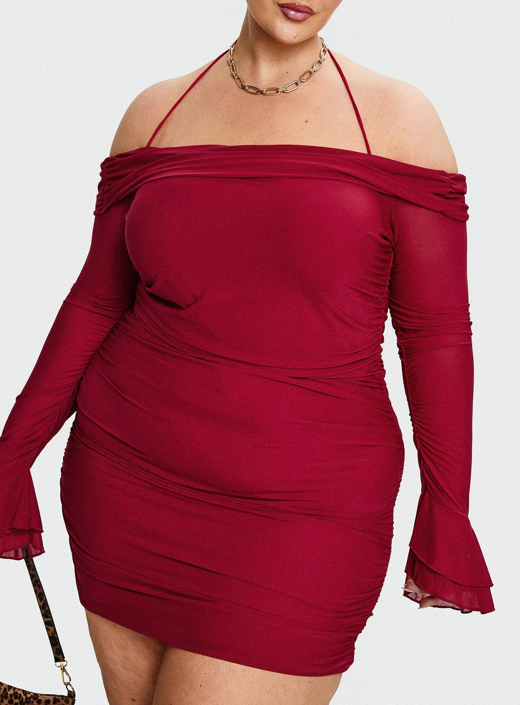 Taylon Off The Shoulder Mini Dress Red Curve