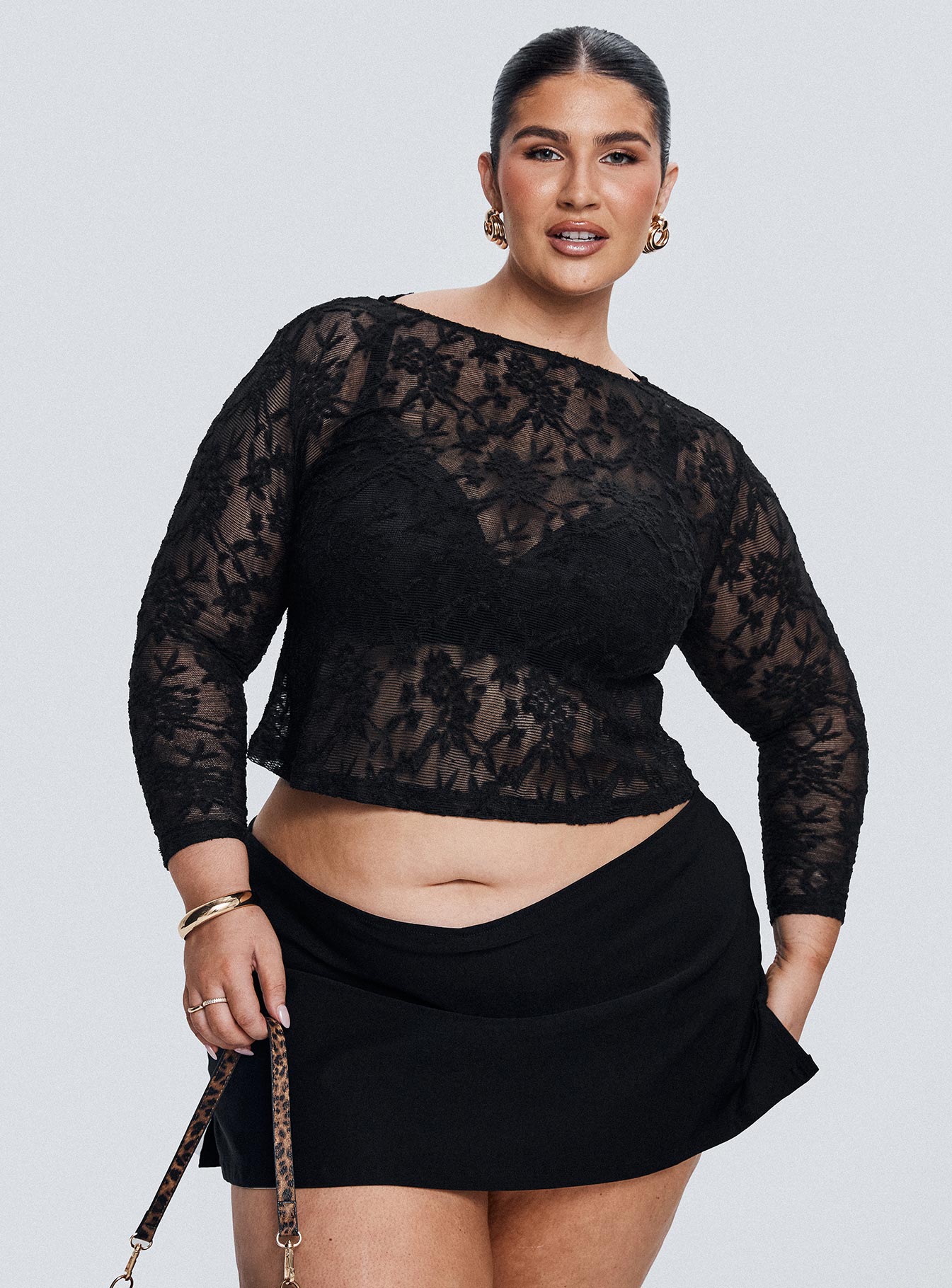 Martine Sheer Top Black Curve