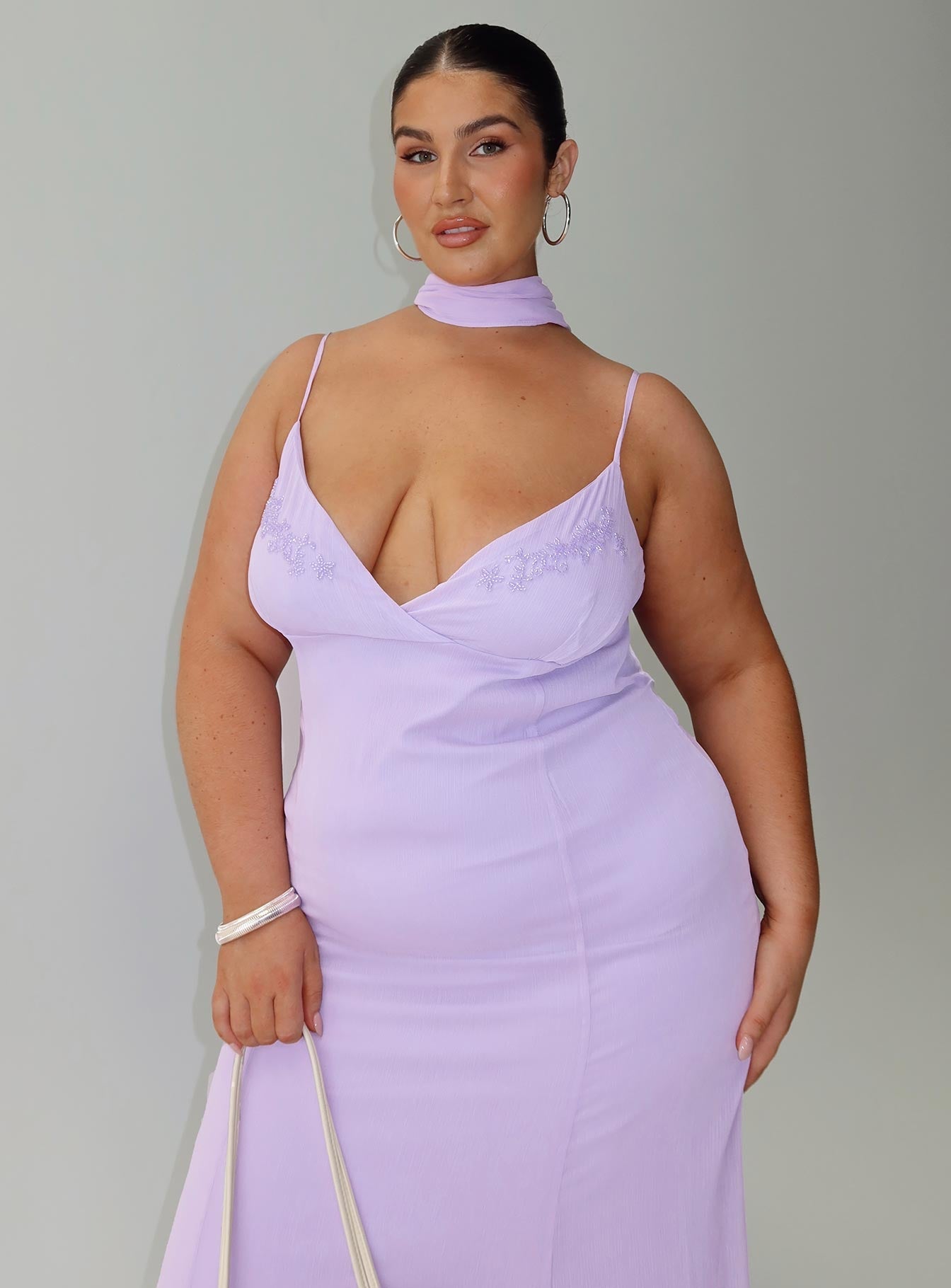 Jadira Scarf Maxi Dress Purple Curve
