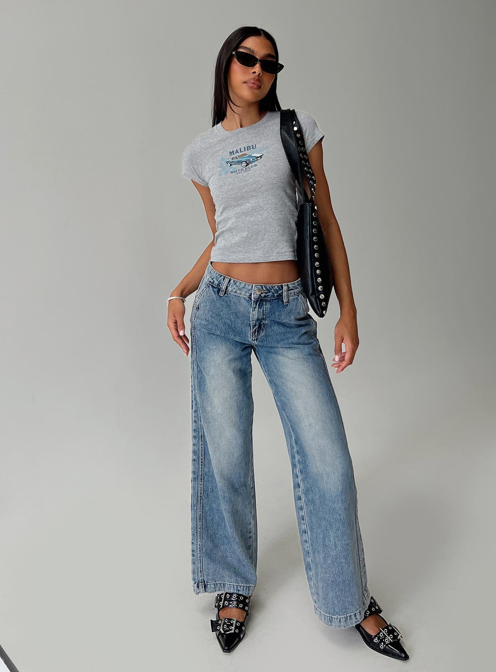 Skipper Low Rise Wide Leg Jeans Vintage Blue