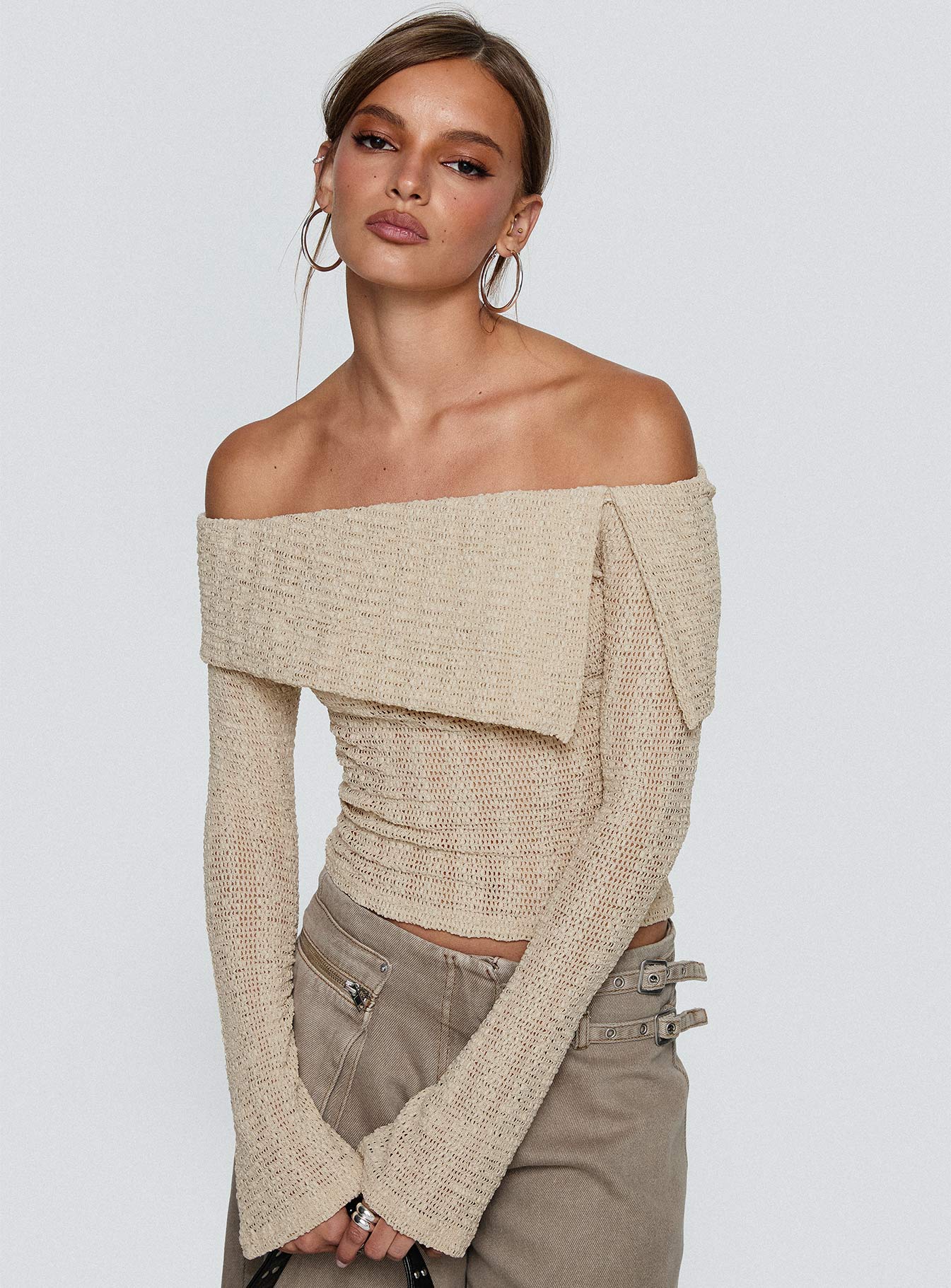 Cardamom Long Sleeve Top Beige