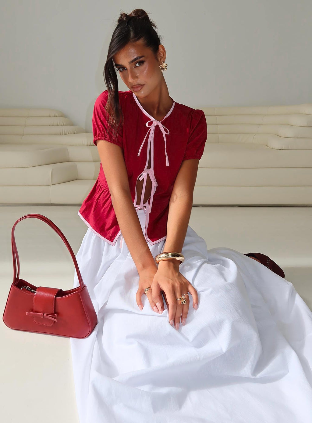 Valerio Maxi Skirt White