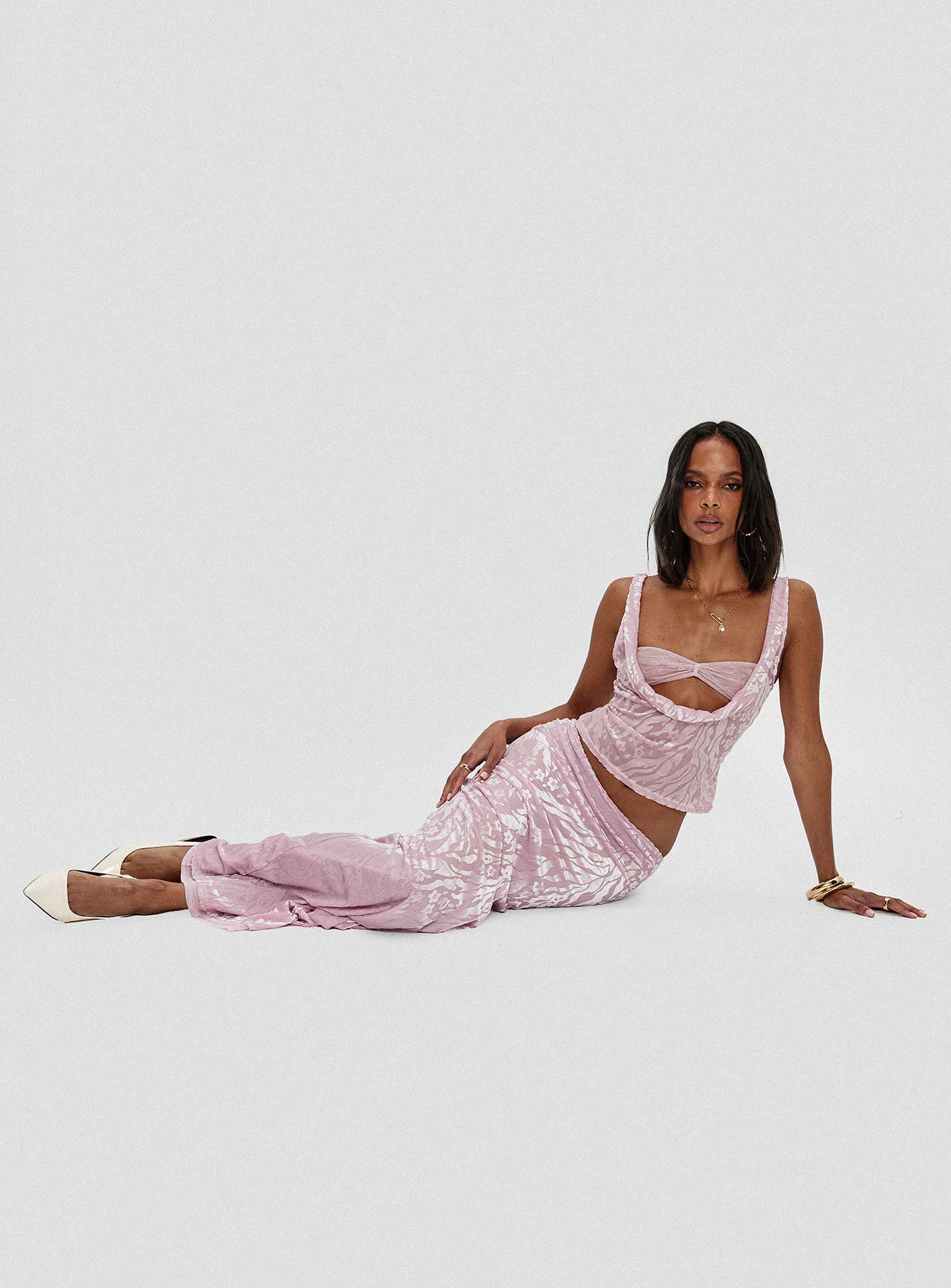 Kalei Maxi Skirt Pink Floral