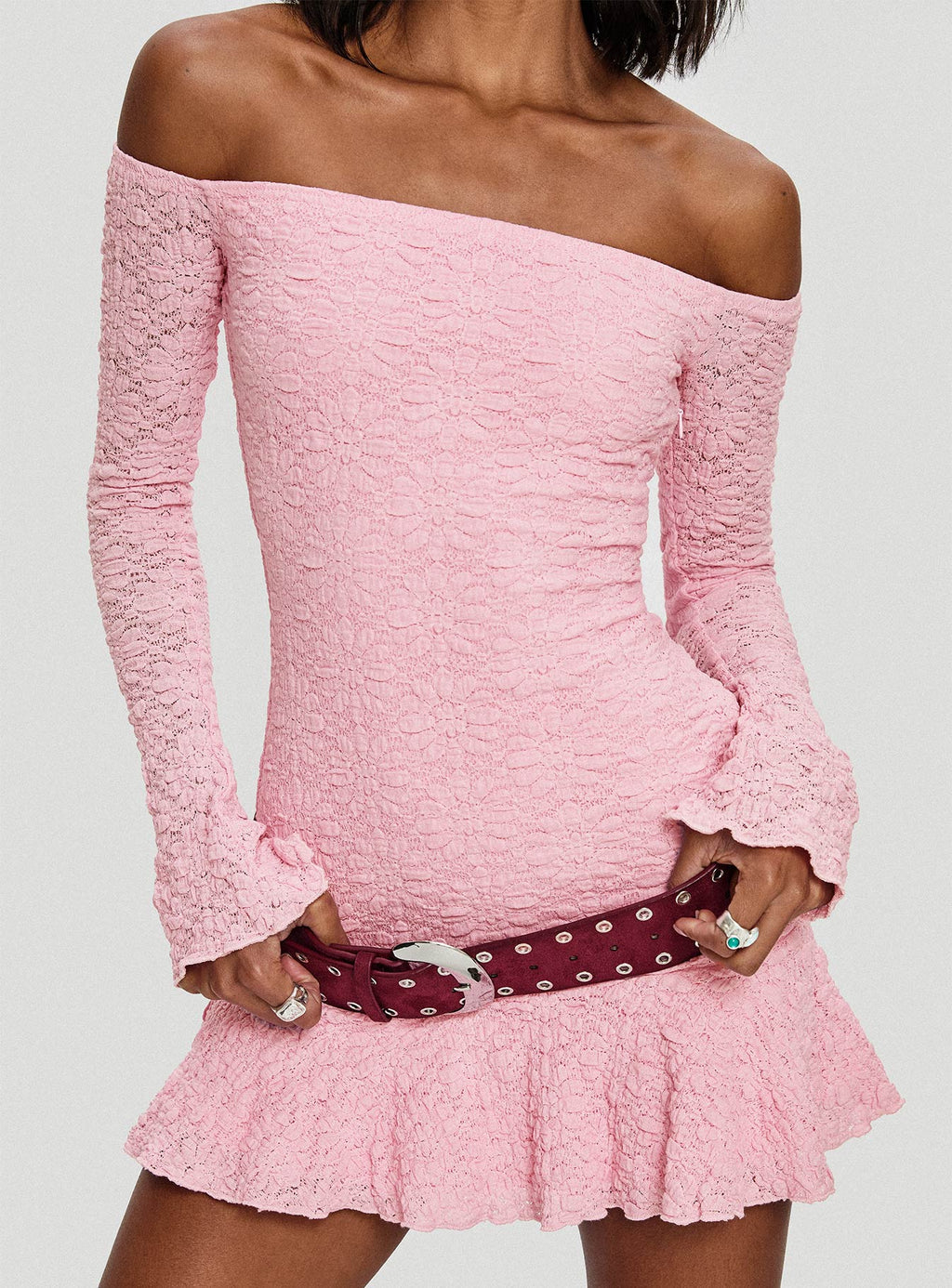 Vancesca Long Sleeve Mini Dress Pink