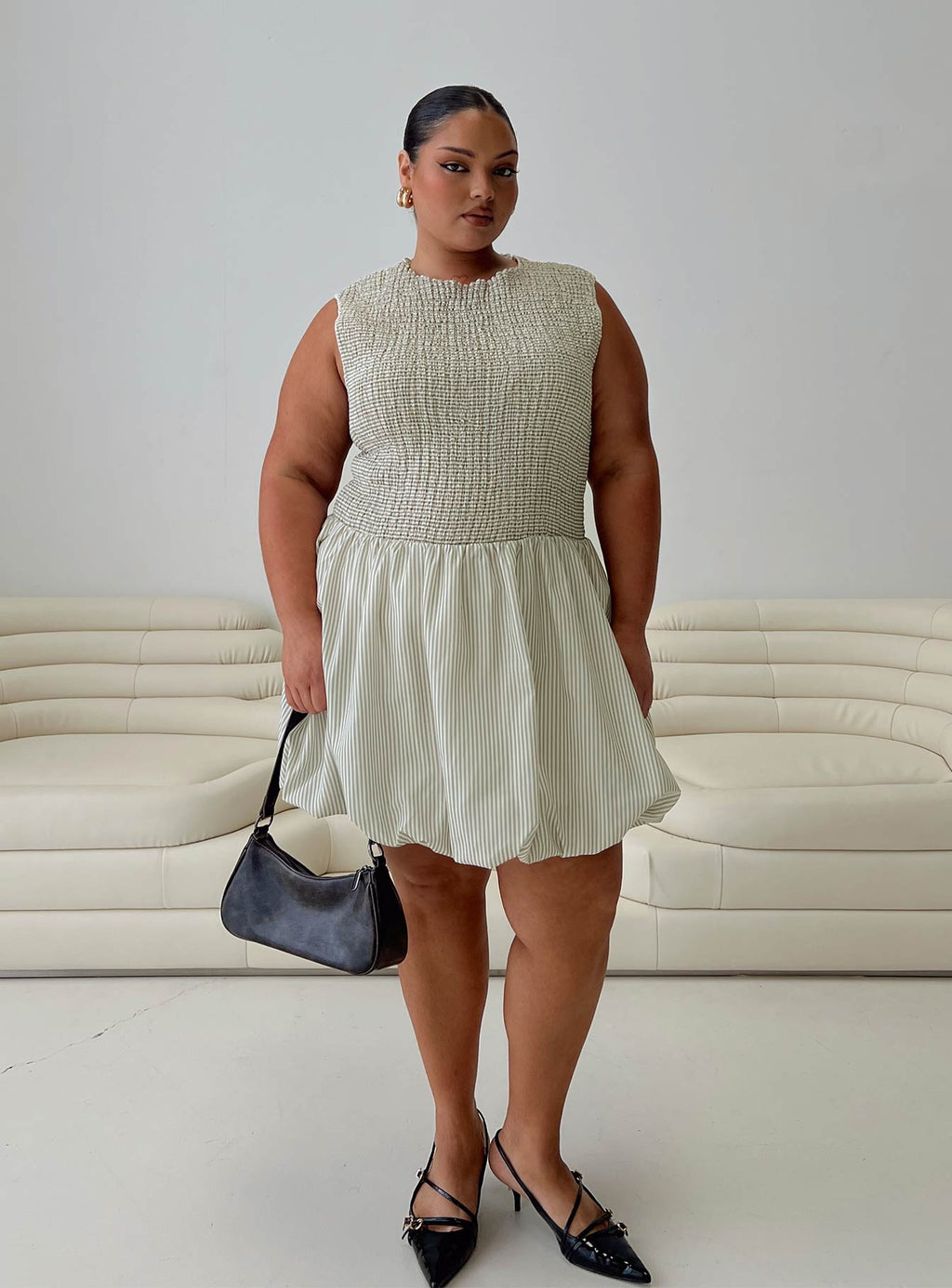 Narnie Mini Dress Sage Curve