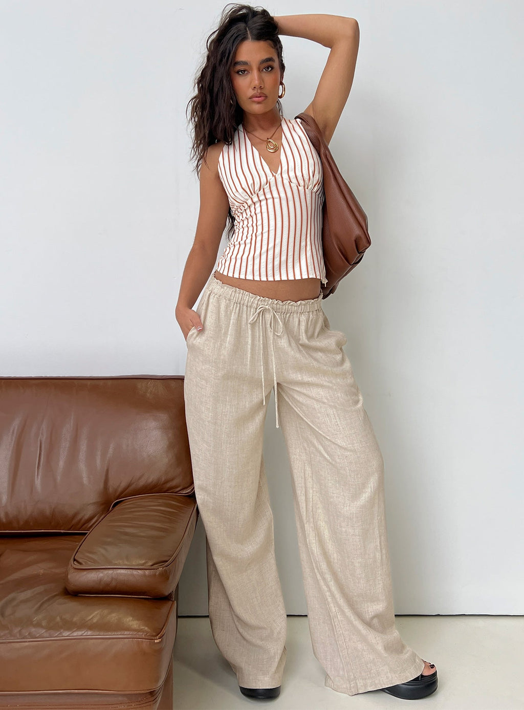 Seascape Oversize Tie Pants Natural