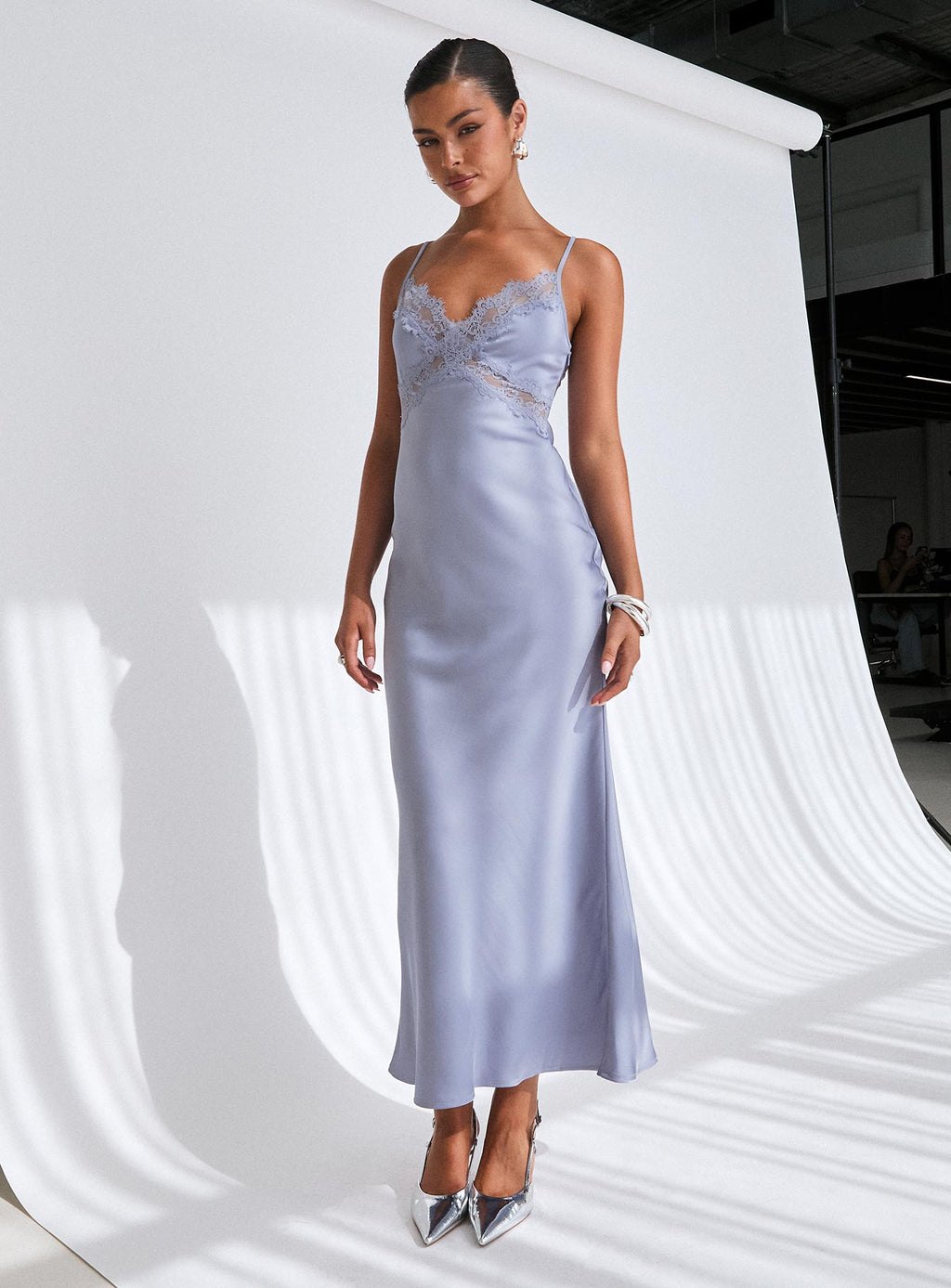 Treasure Bias Cut Maxi Dress Blue