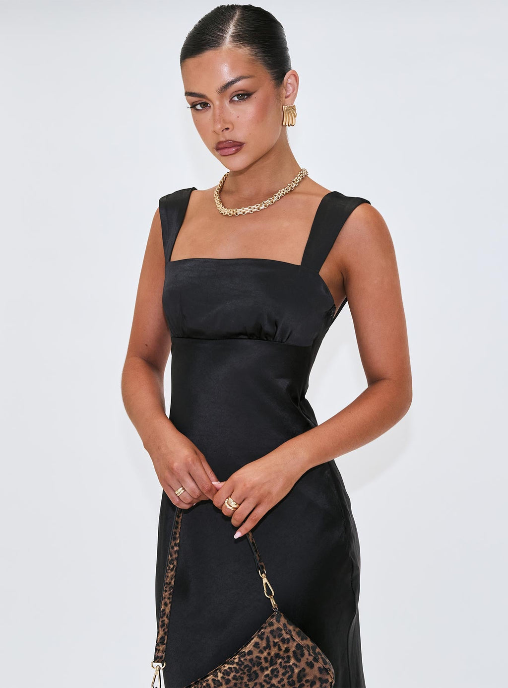 Radioactive Bias Cut Maxi Dress Black