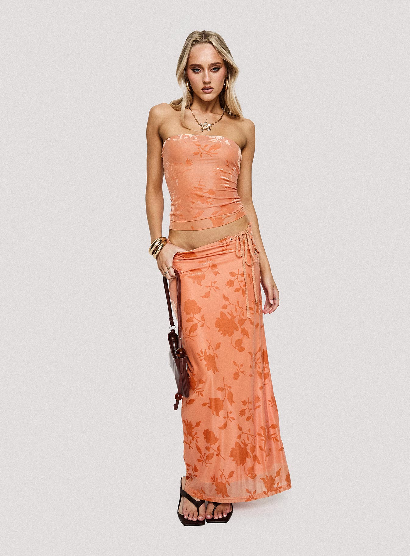 Mikah Maxi Skirt Orange