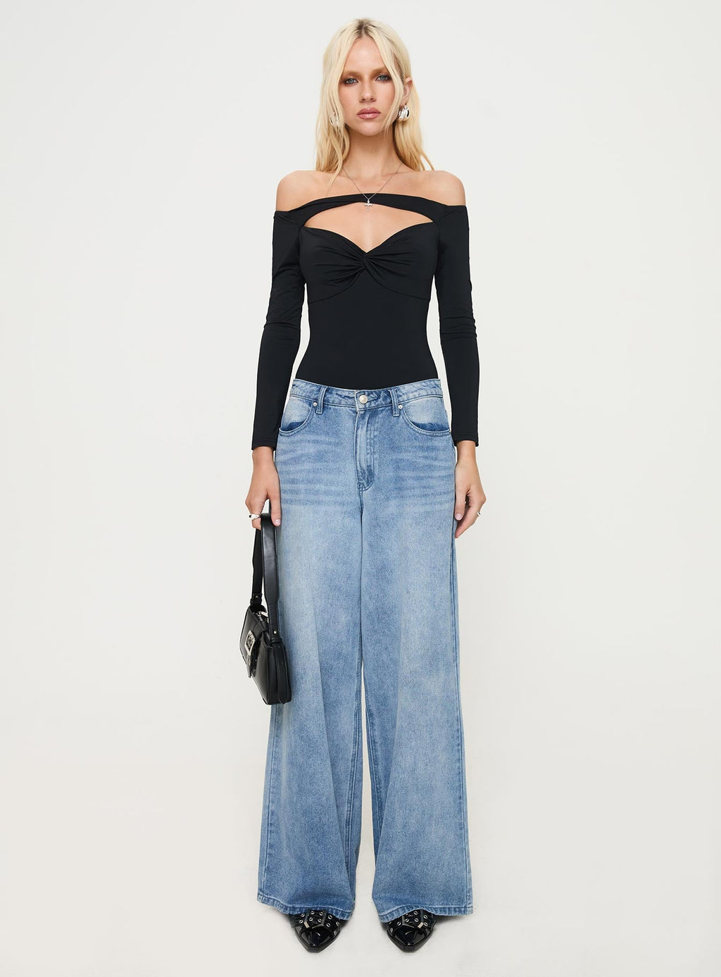 Bleue Long Sleeve Bodysuit Black