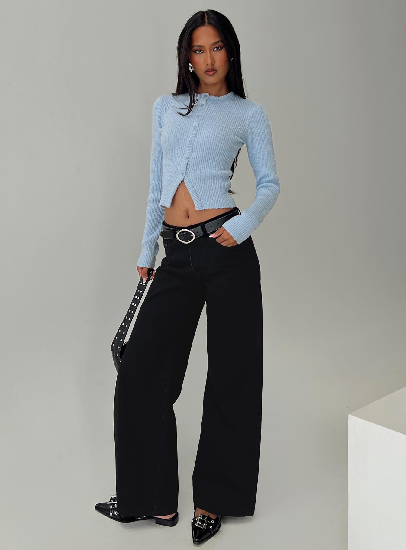 Suzu Long Sleeve Knit Top Blue