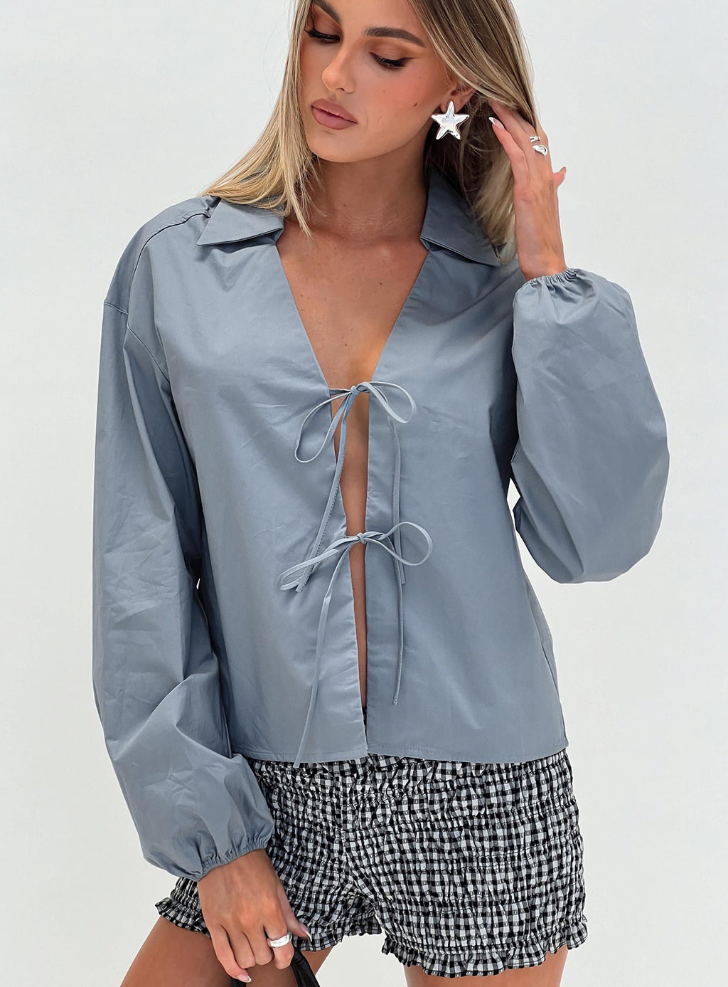 Rinon Long Sleeve Top Steel