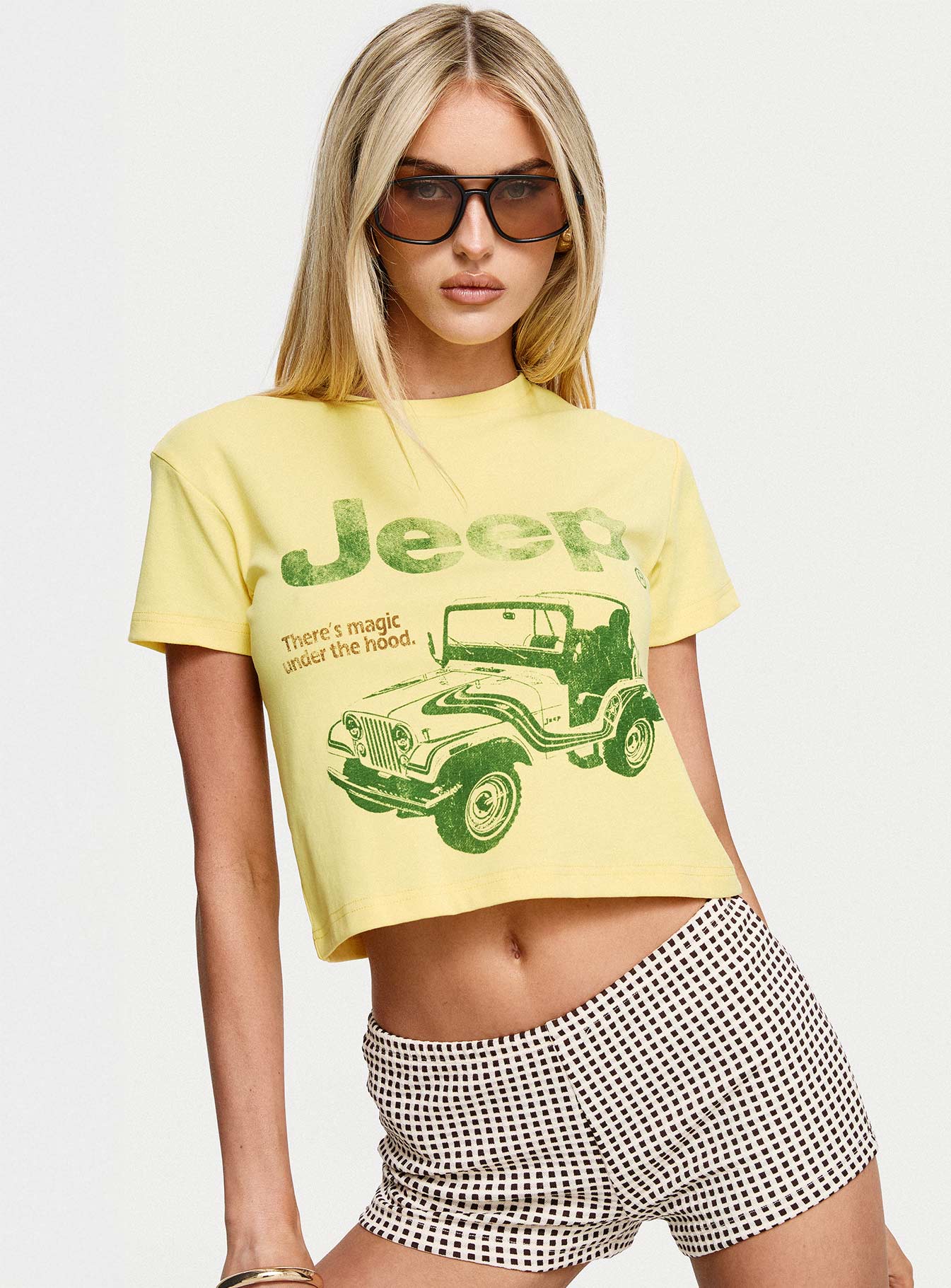 Jeep Girl Graphic Top Yellow